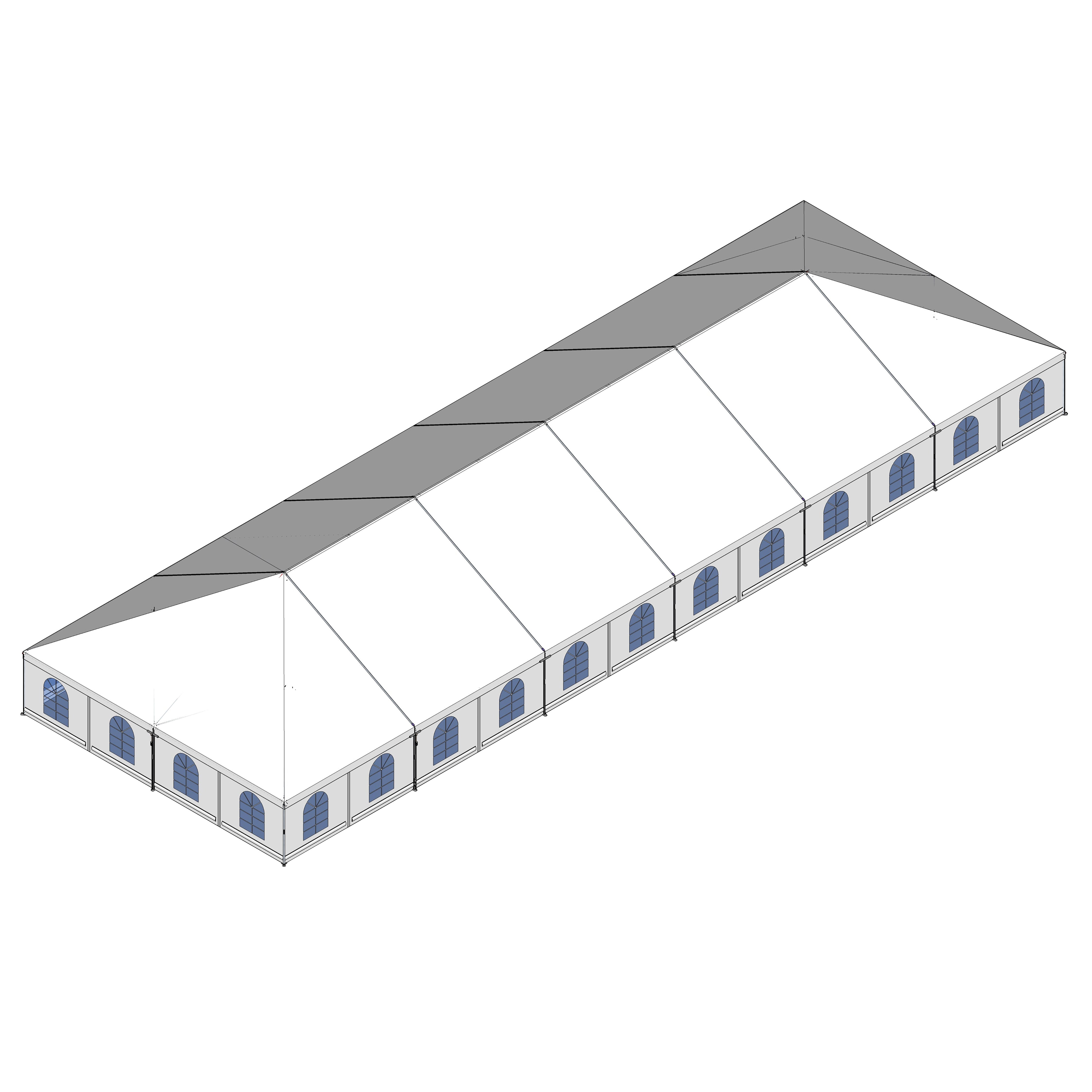 Turbotrack Tent, 40' x 120' French Window Walls