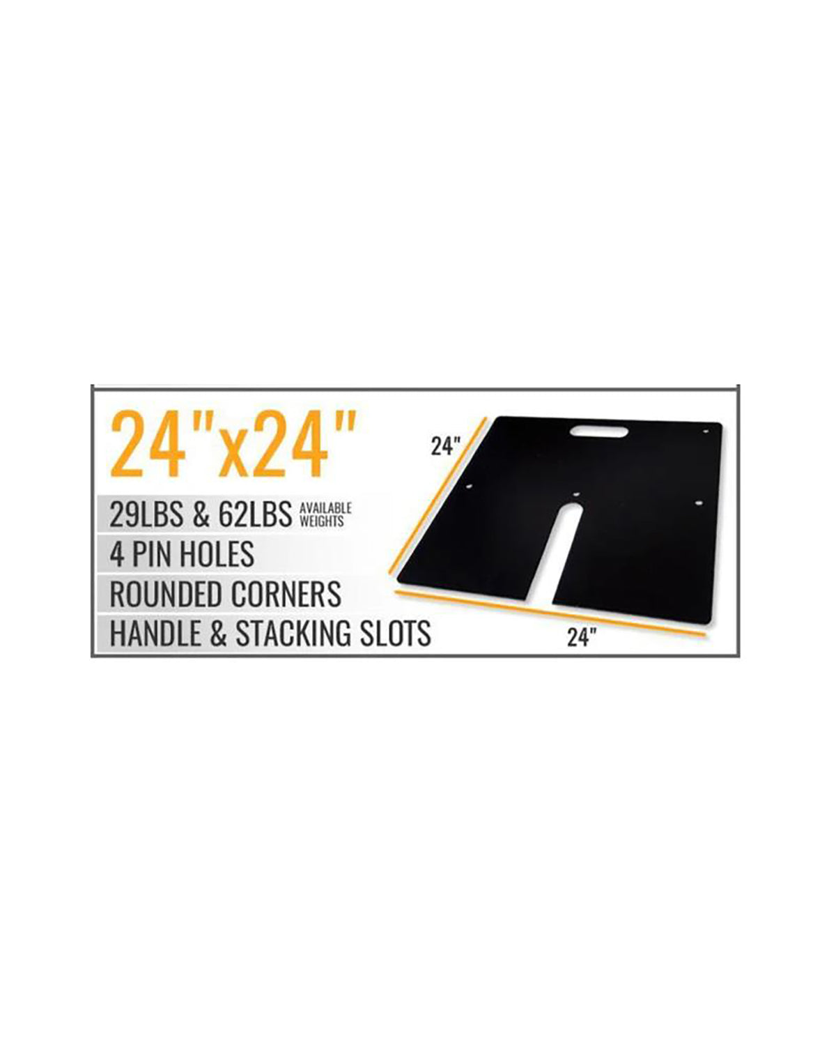 Baseplate, 24" X 24" Black