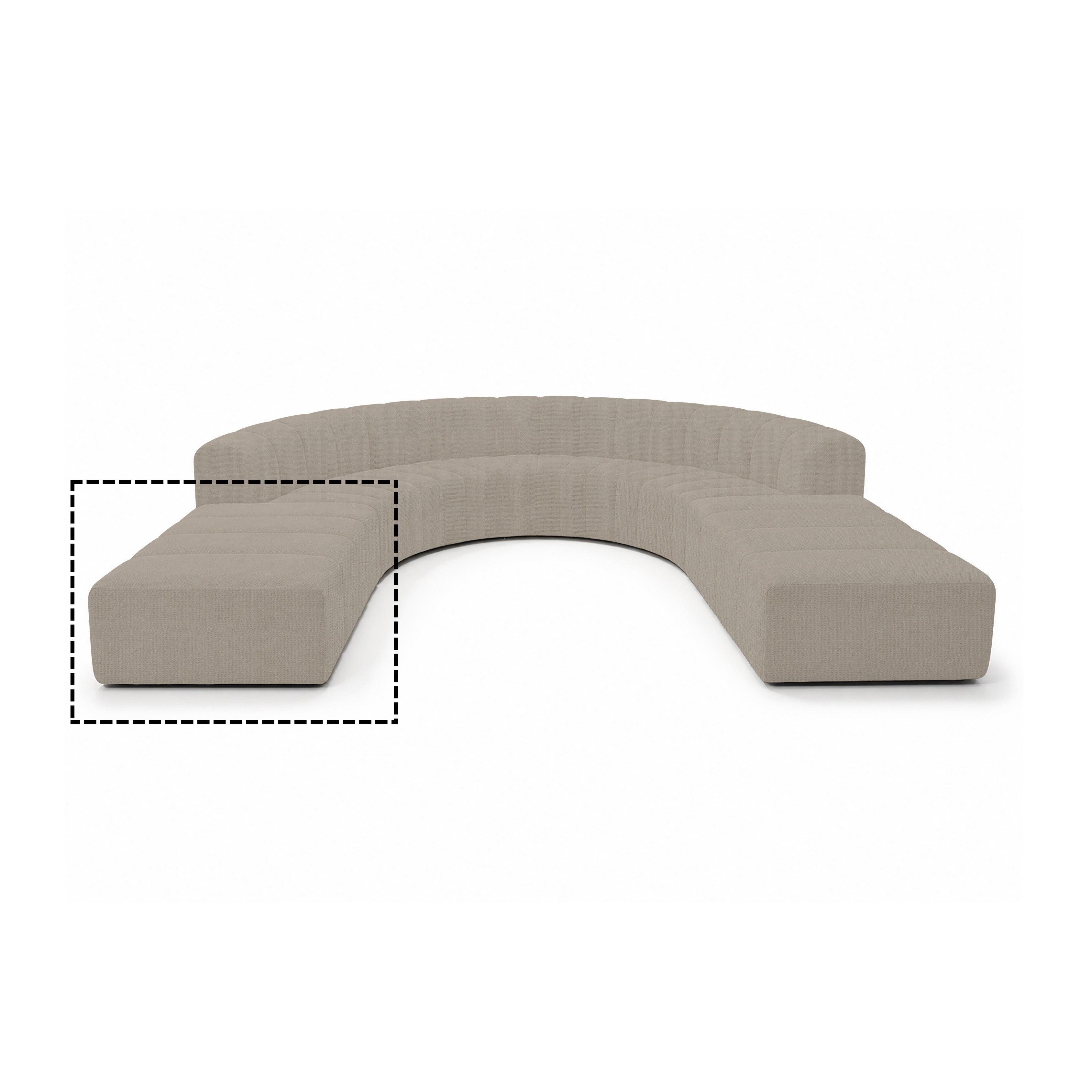 Zetel Rectangle Ottoman Beige