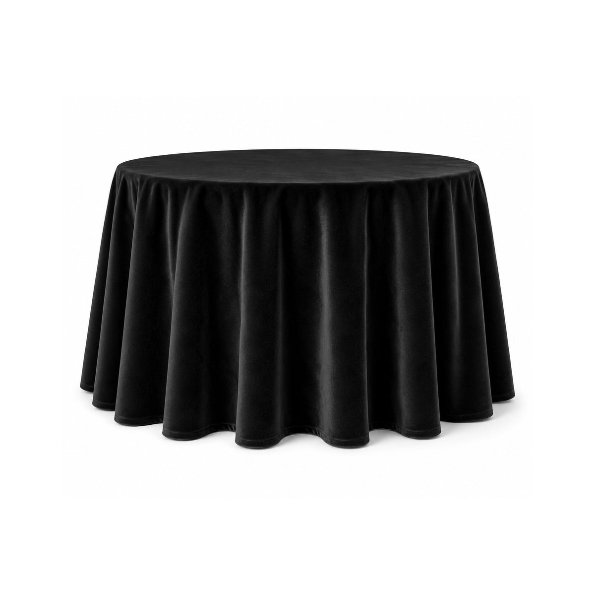 Tablecloth 132" Round Black Velvet