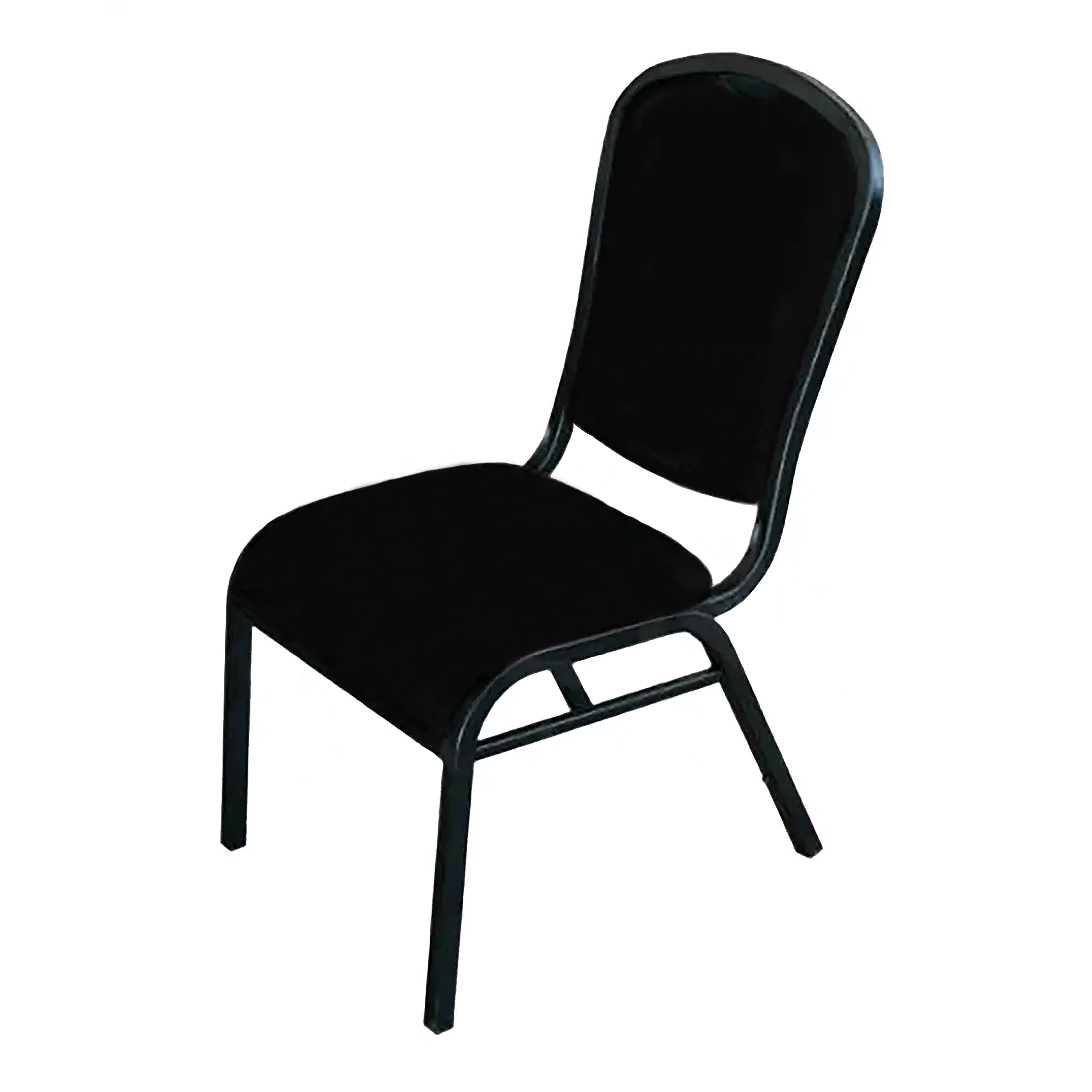 Chair, Banquet Stacking Waterfall Black Vinyl