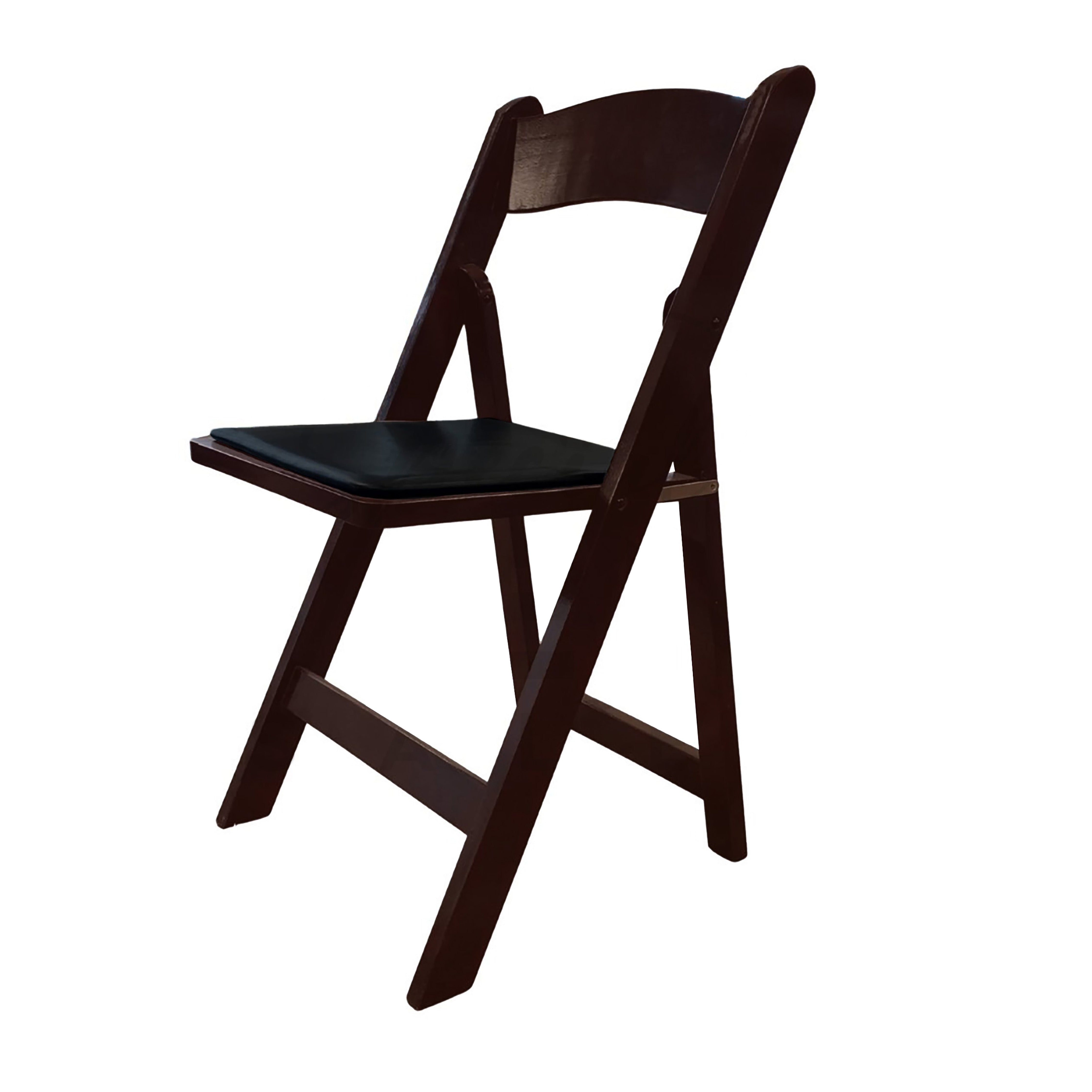 Chair, Mahogany Folding w/ Black Pad