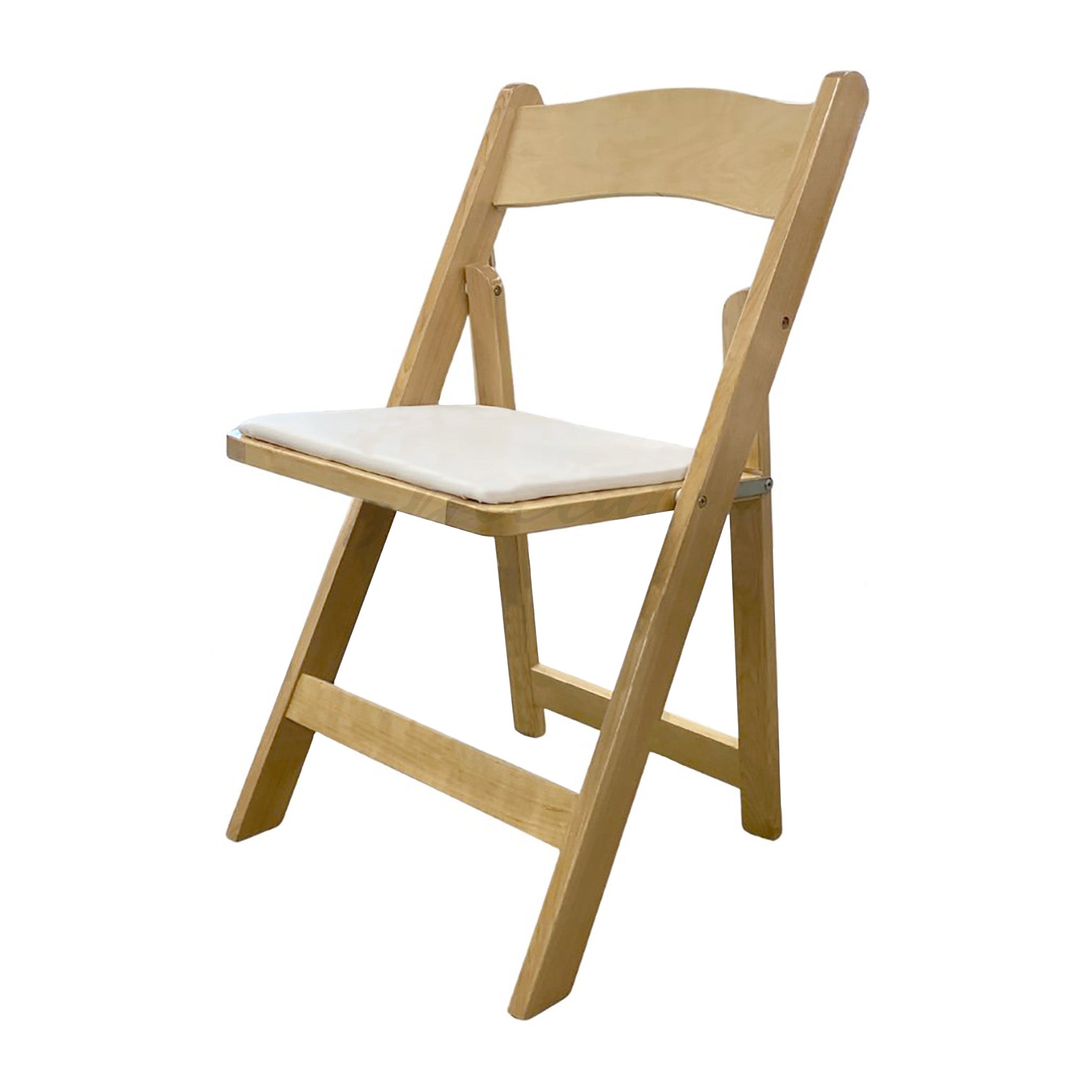 Chair, Natural Wood Folding c/w White Pad