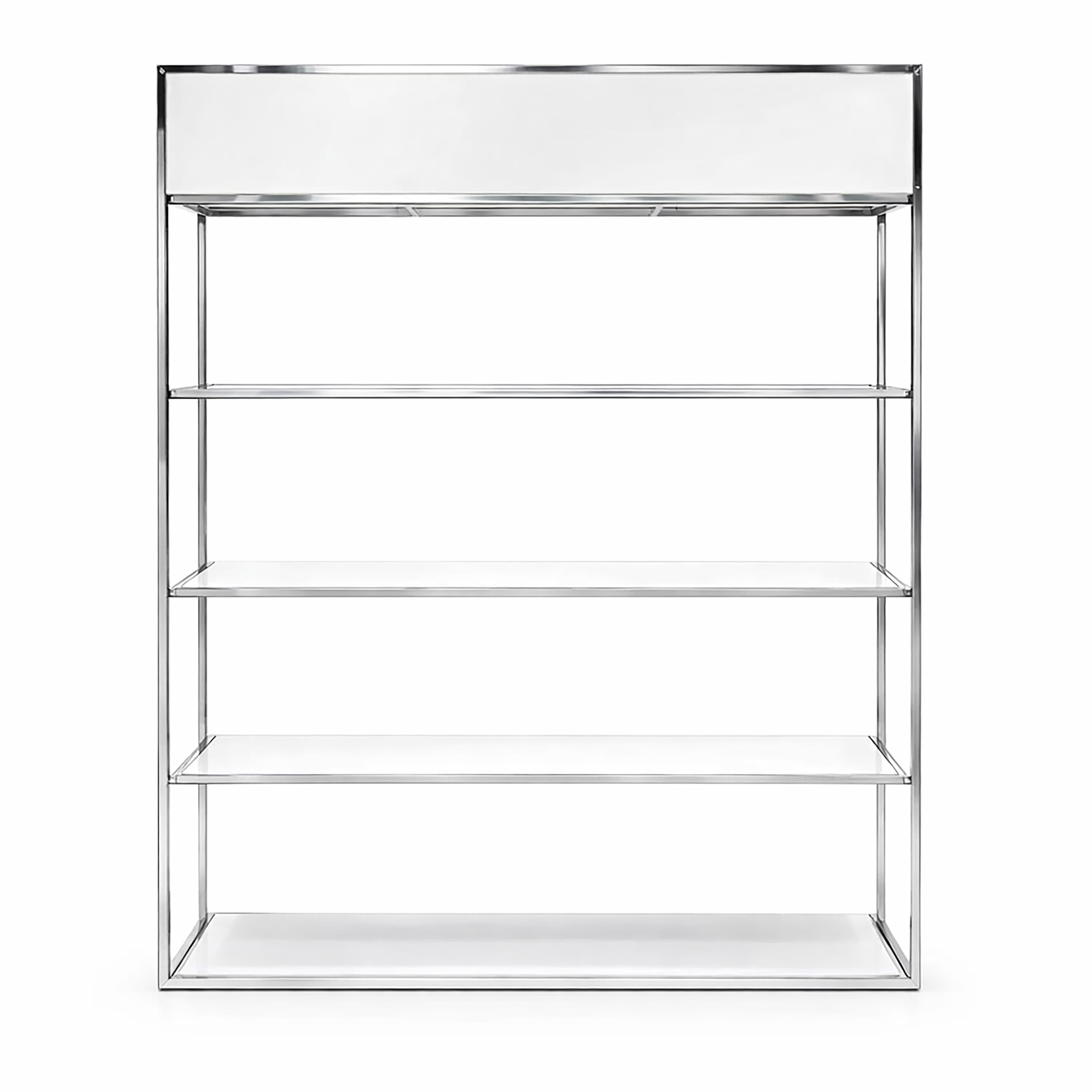 Fenix Rectangle Silver Shelf 84" H