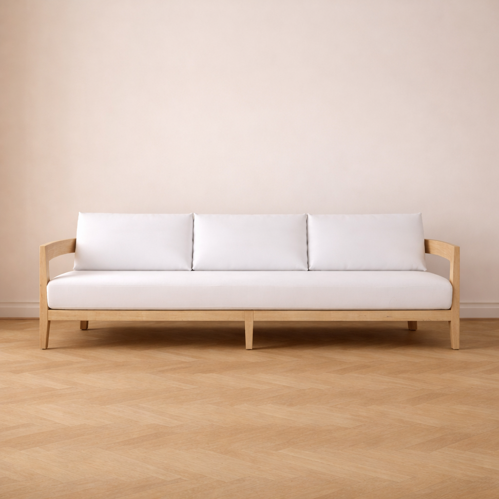 Balmain Lounge Sofa, White Linen