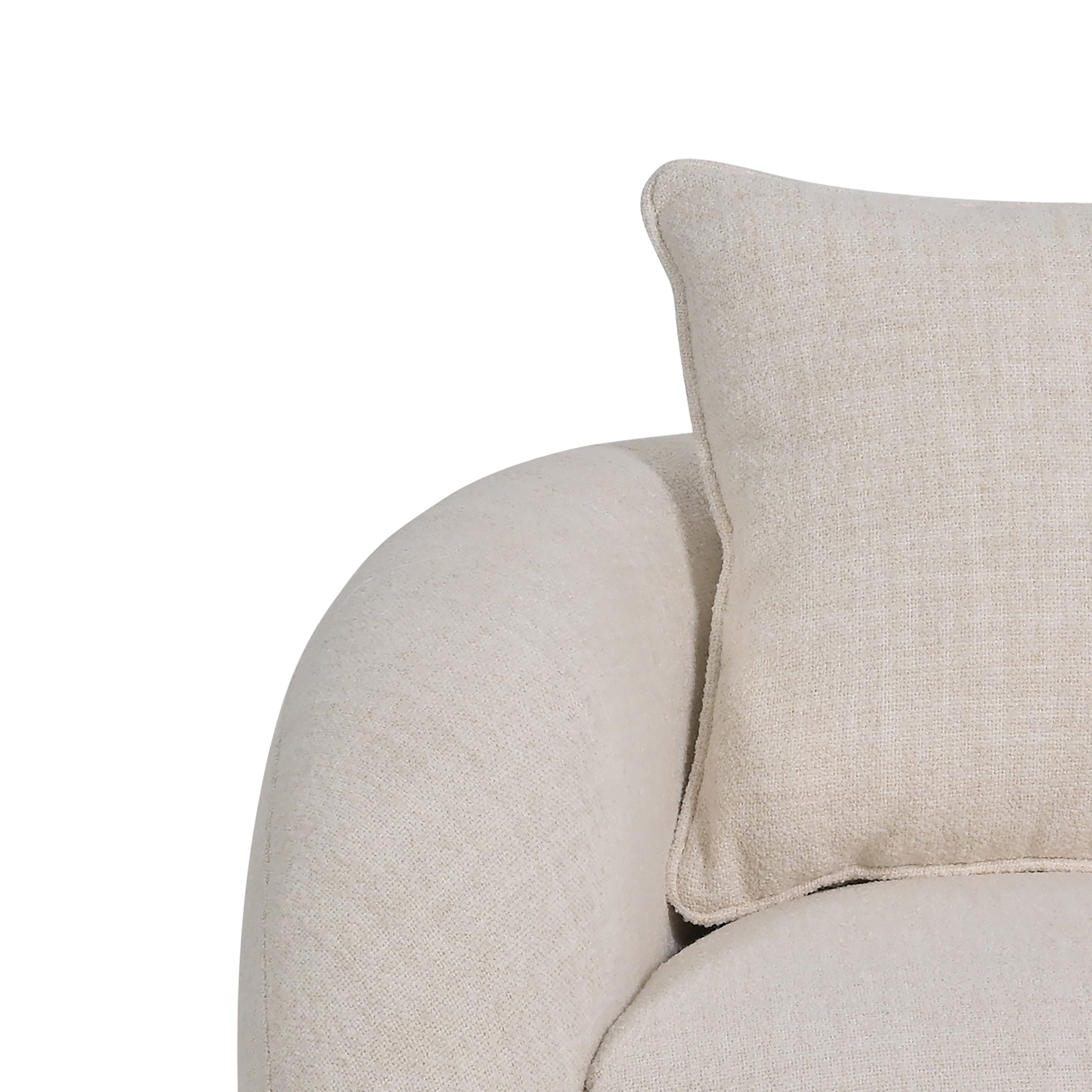 Barrel Chair, White Velvet Swivel With Gold Accent Base