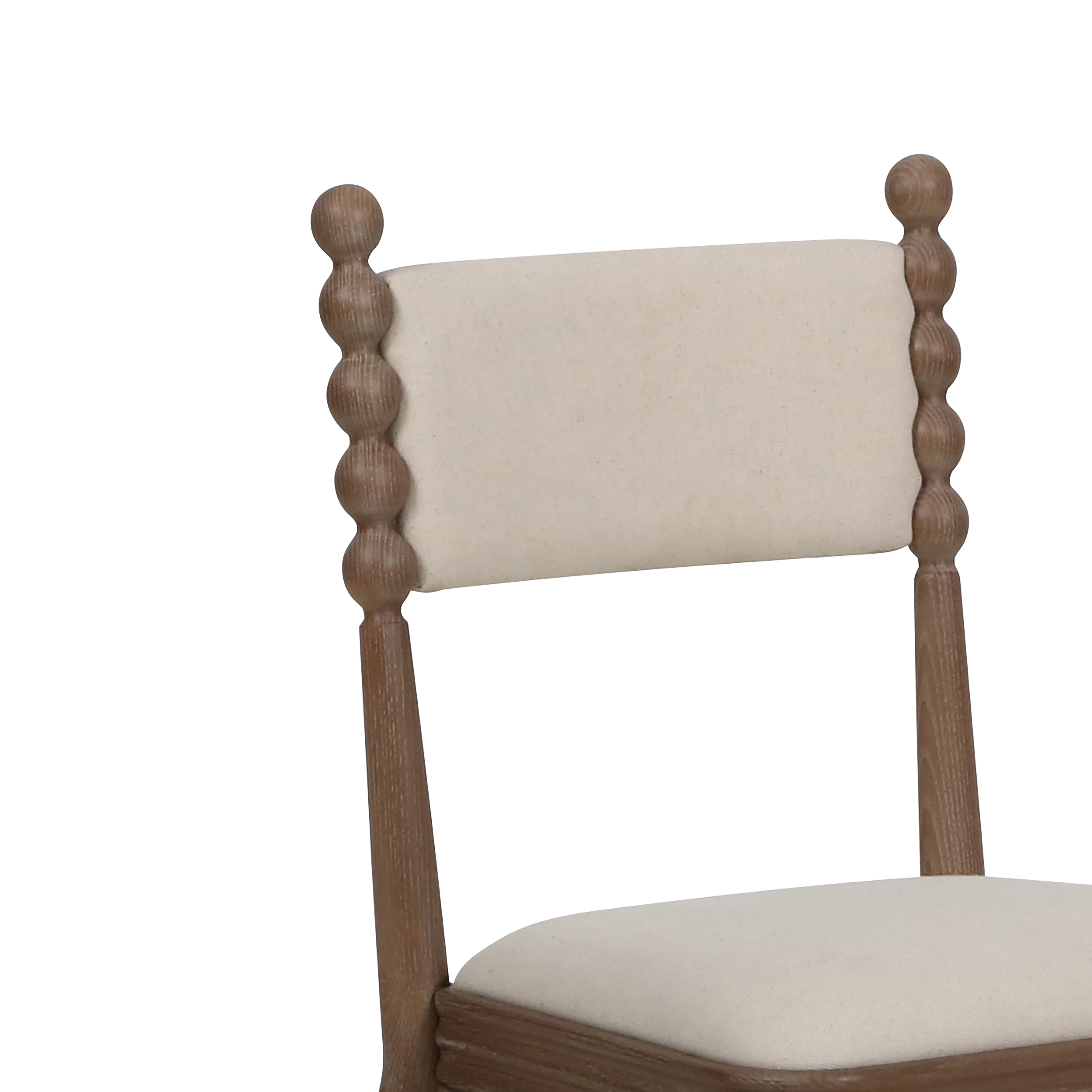 Bobbin Dining Chair With White Linen Seat