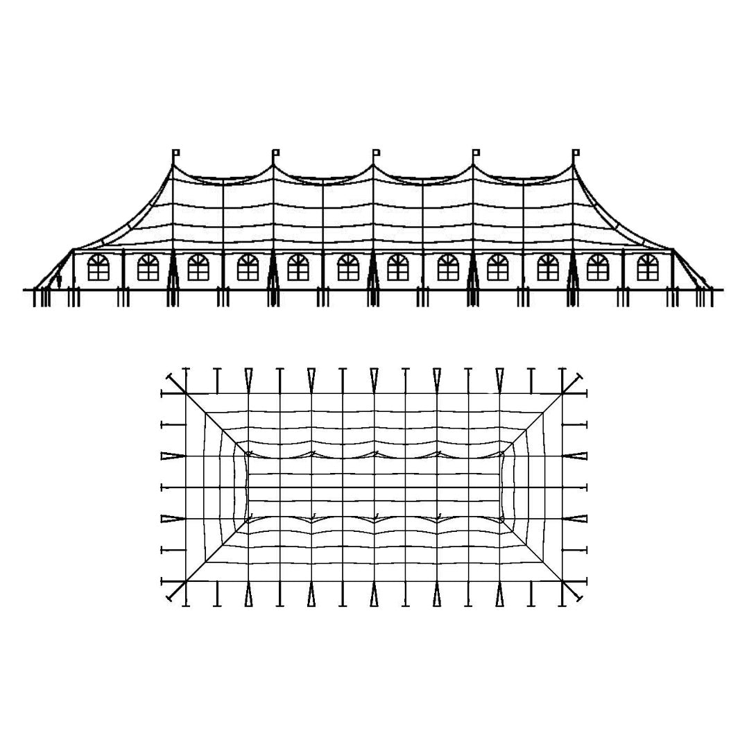 60x120 tent Pole Tent 60' x 120' White