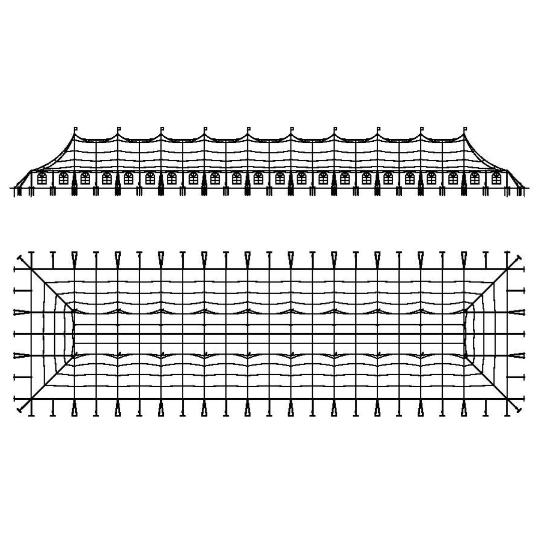 Pole Tent 60' x 220' White