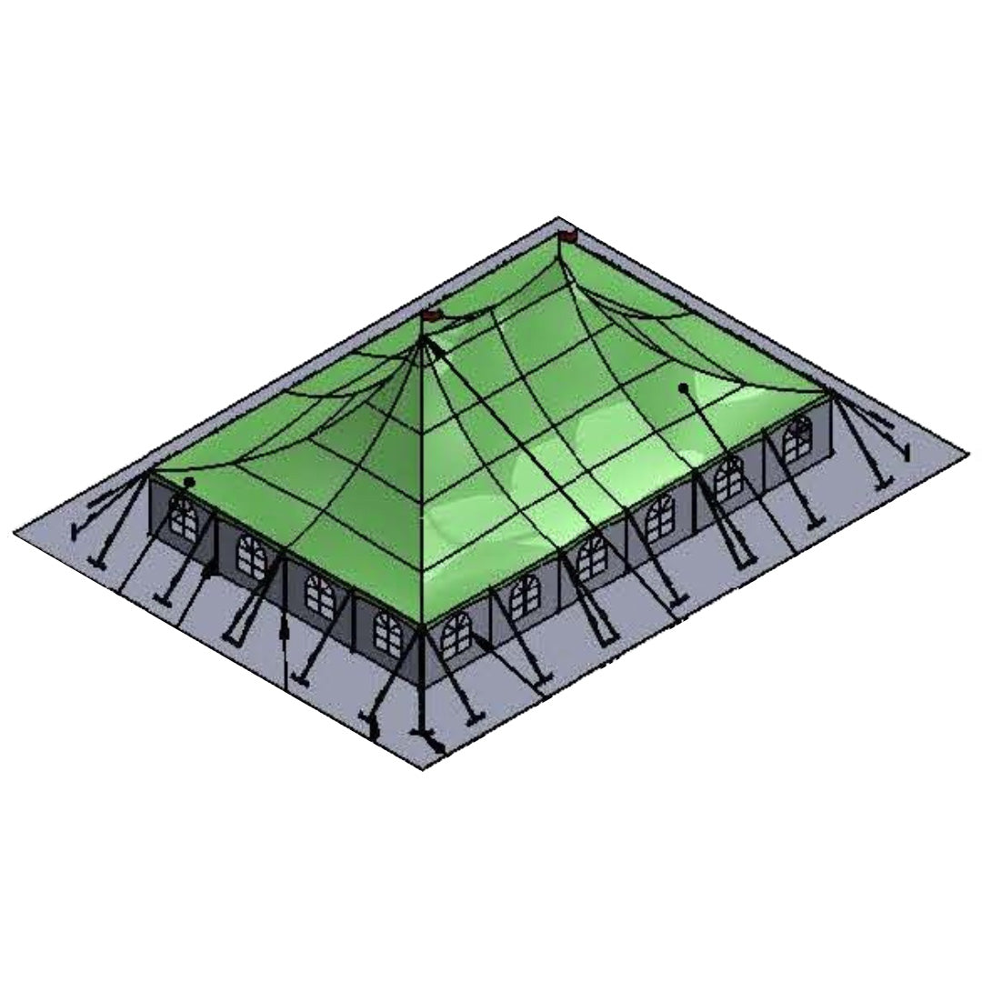 Pole Tent 60' x 40' White