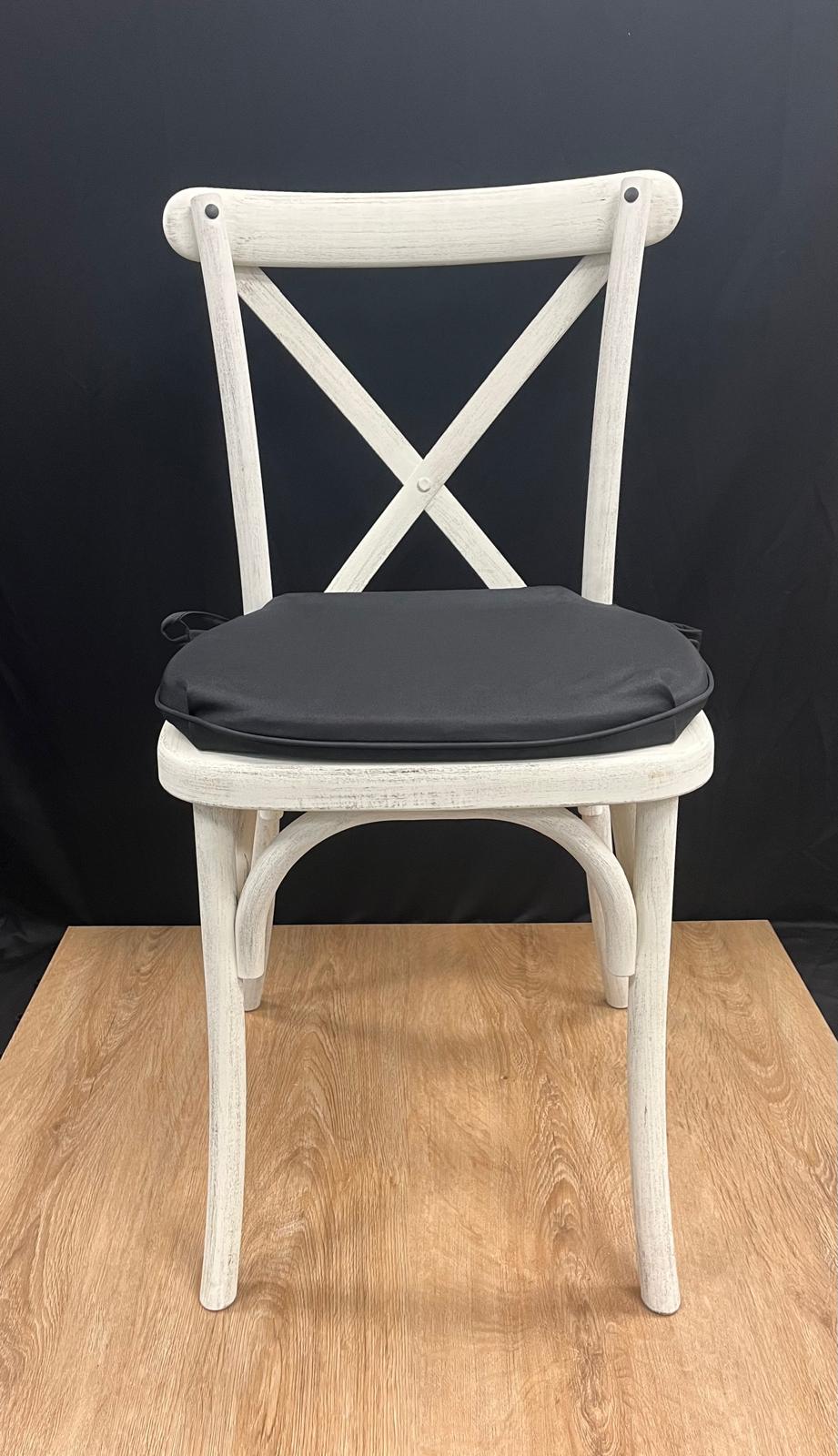 Chair Cushion, Black W/Tie for Crossback