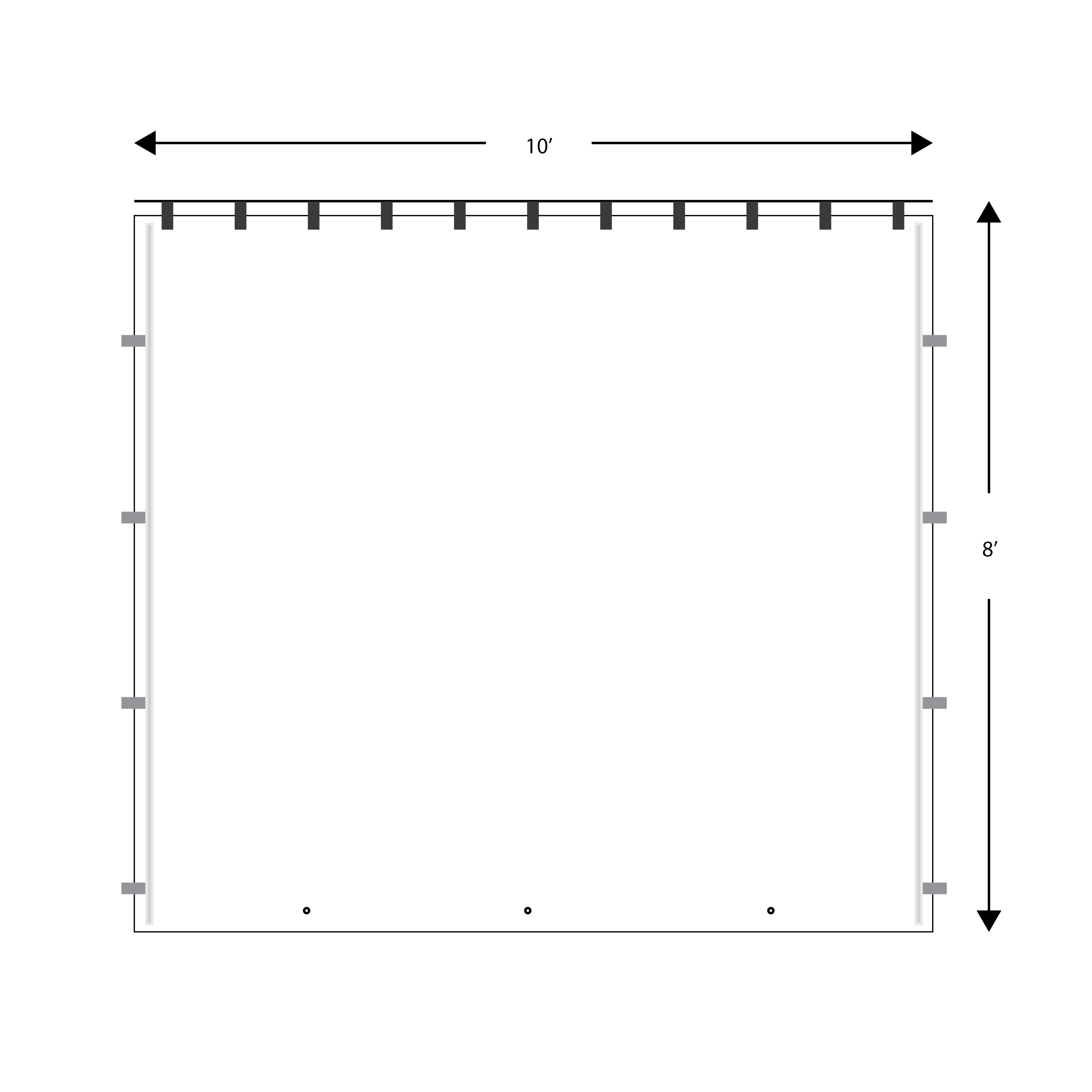 Wall, 8' x 10' Plain Rod Tensioned