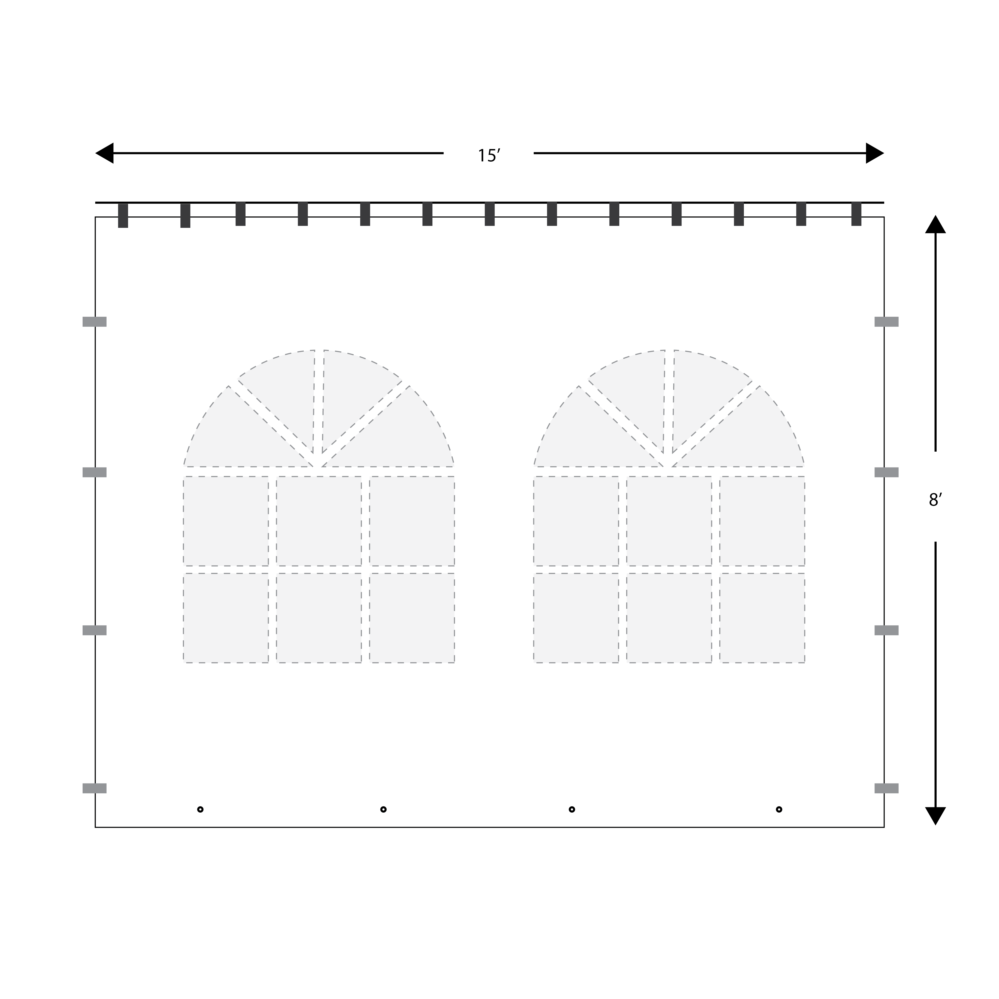 Wall, 8' x 15' French Window Standard