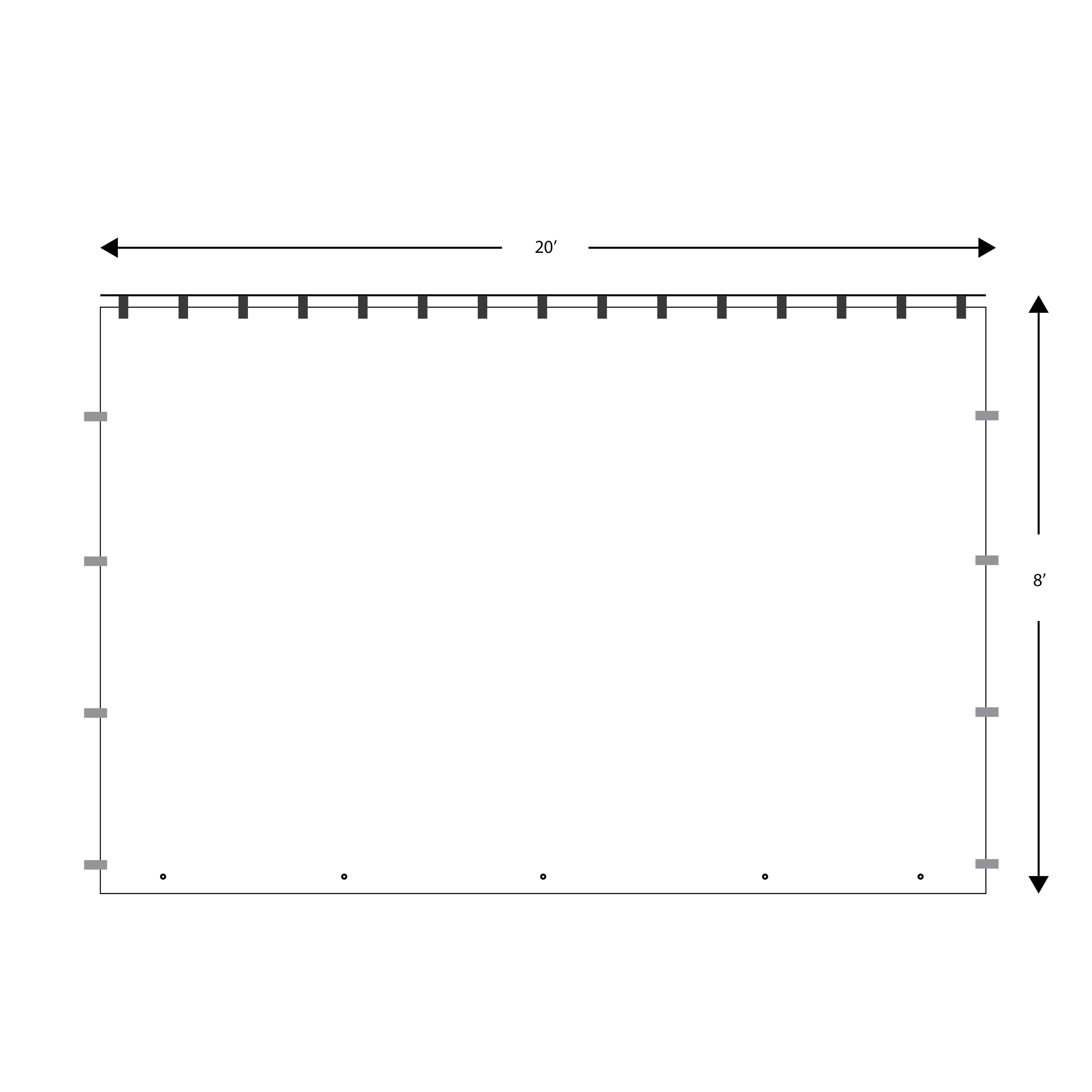 Wall, 8' x 20' Plain Standard