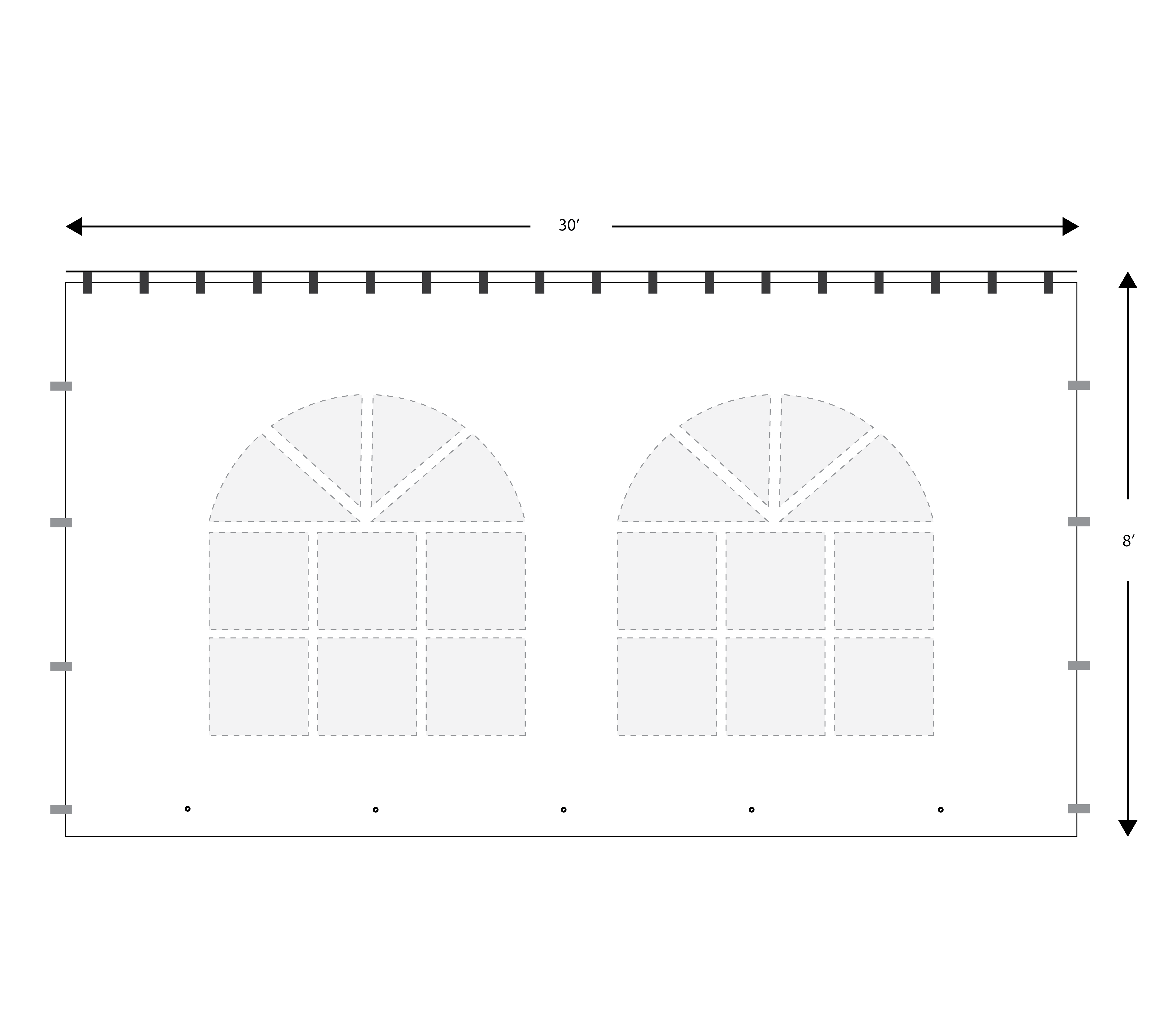 Wall, 8' x 30' French Window Standard