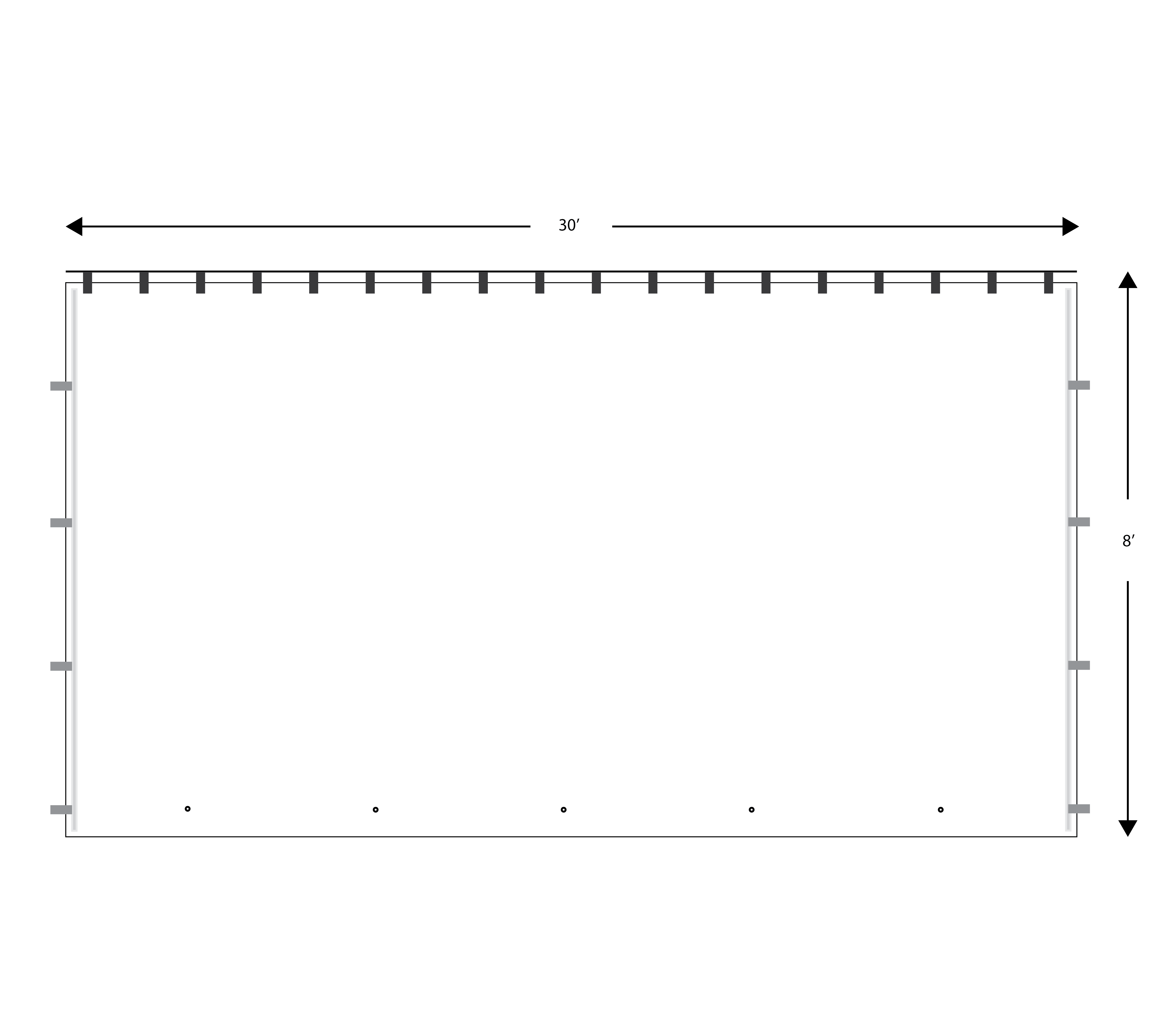 Wall, 8' x 30' Plain Rod Tensioned