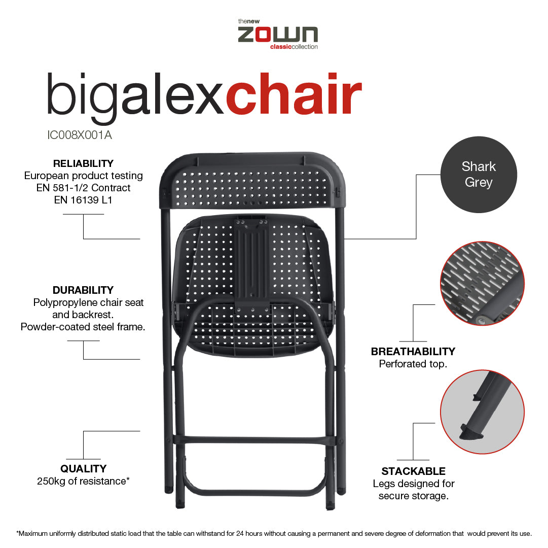 Chair, Big Alex Shark Grey Heavy Duty