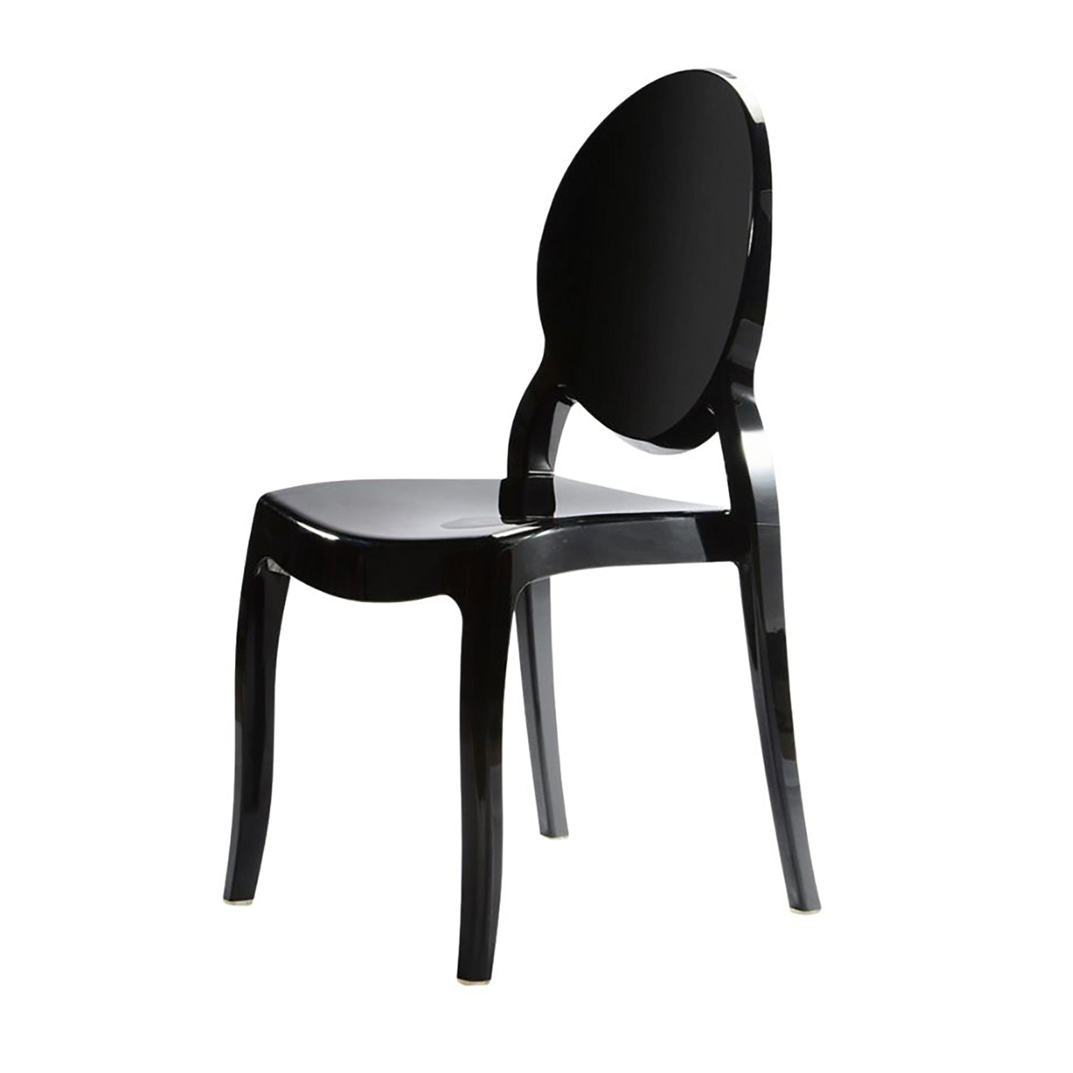Solid black Ghost resin chair.