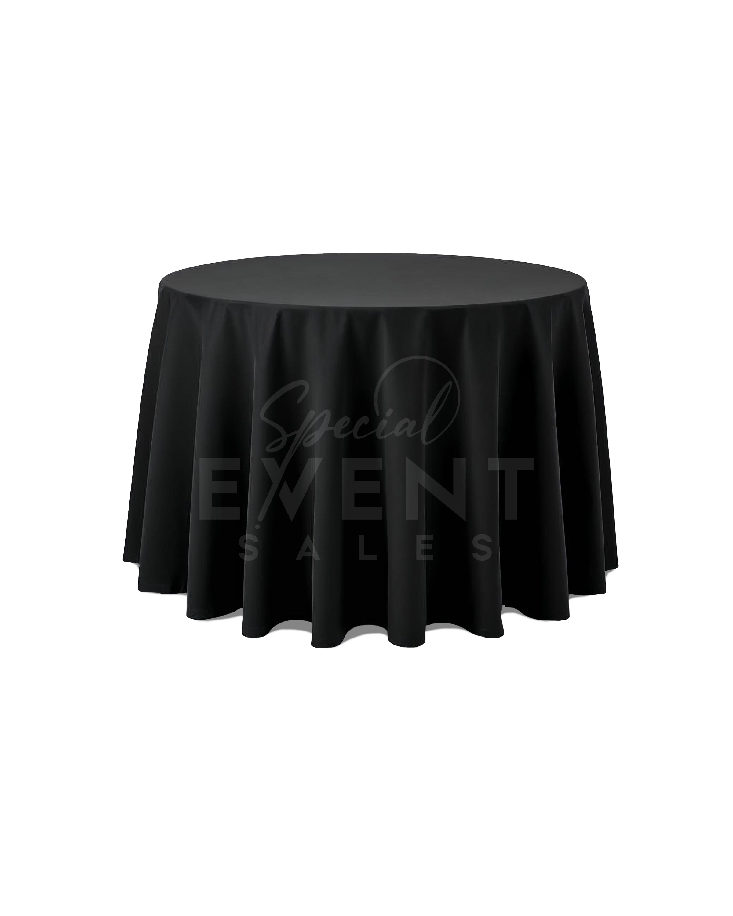 Round black velvet special events linen.
