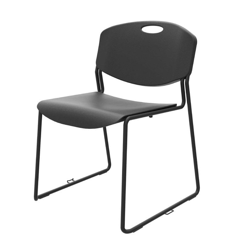 Chair, Bryggen Sled Base Black/Black Plastic