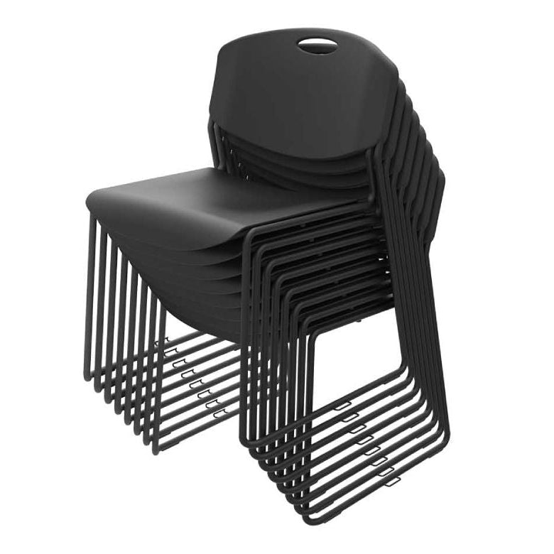 Chair, Bryggen Sled Base Black/Black Plastic