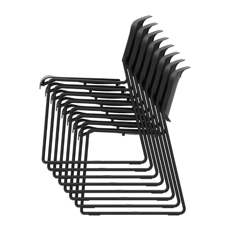 Chair, Bryggen Sled Base Black/Black Plastic