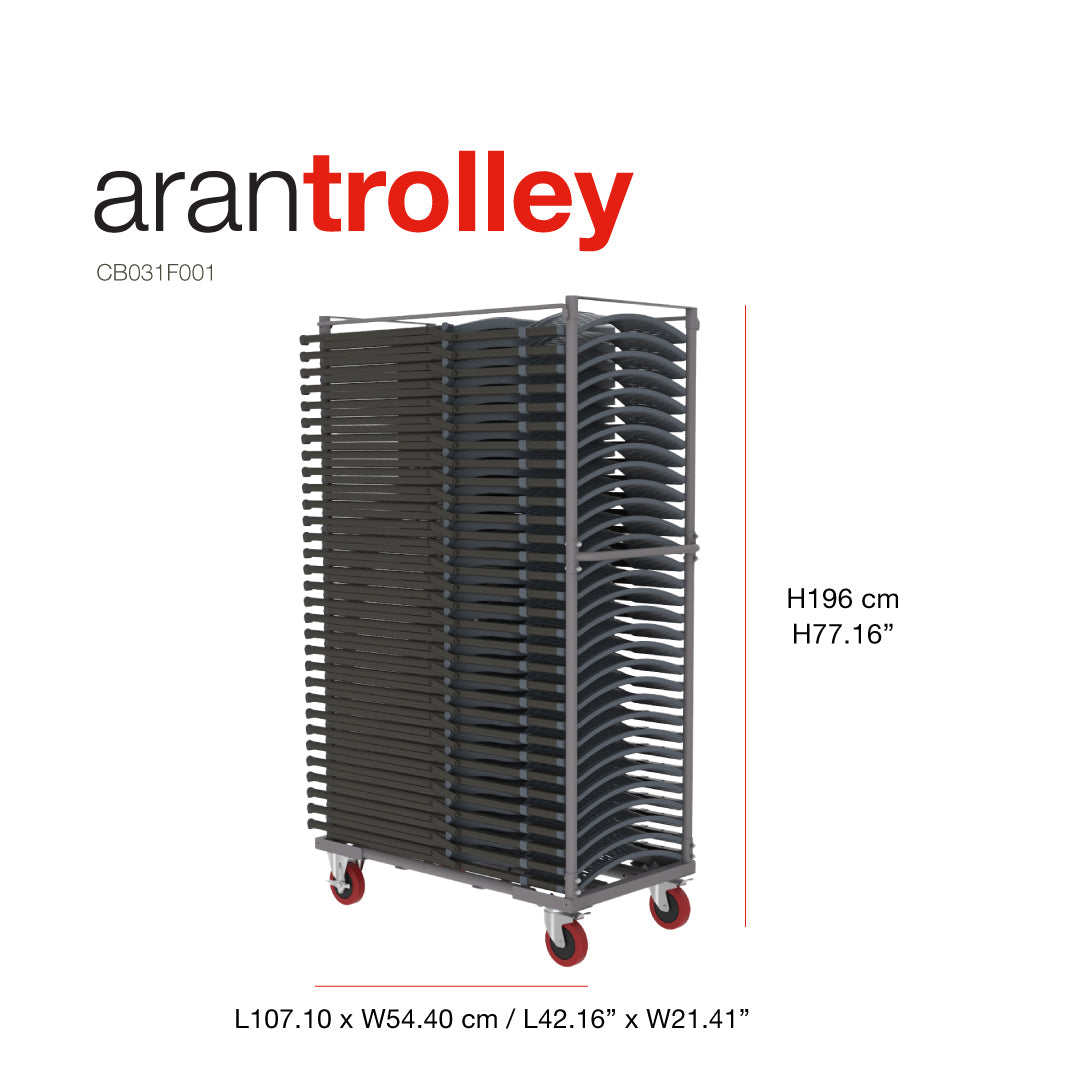 Event equipment featuring this Aran chair trolley