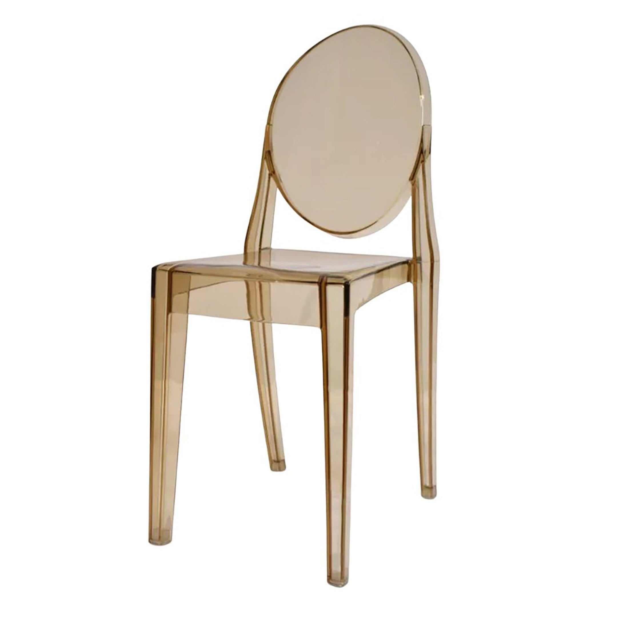 Gold/ brown ghost resin luxury event chair.