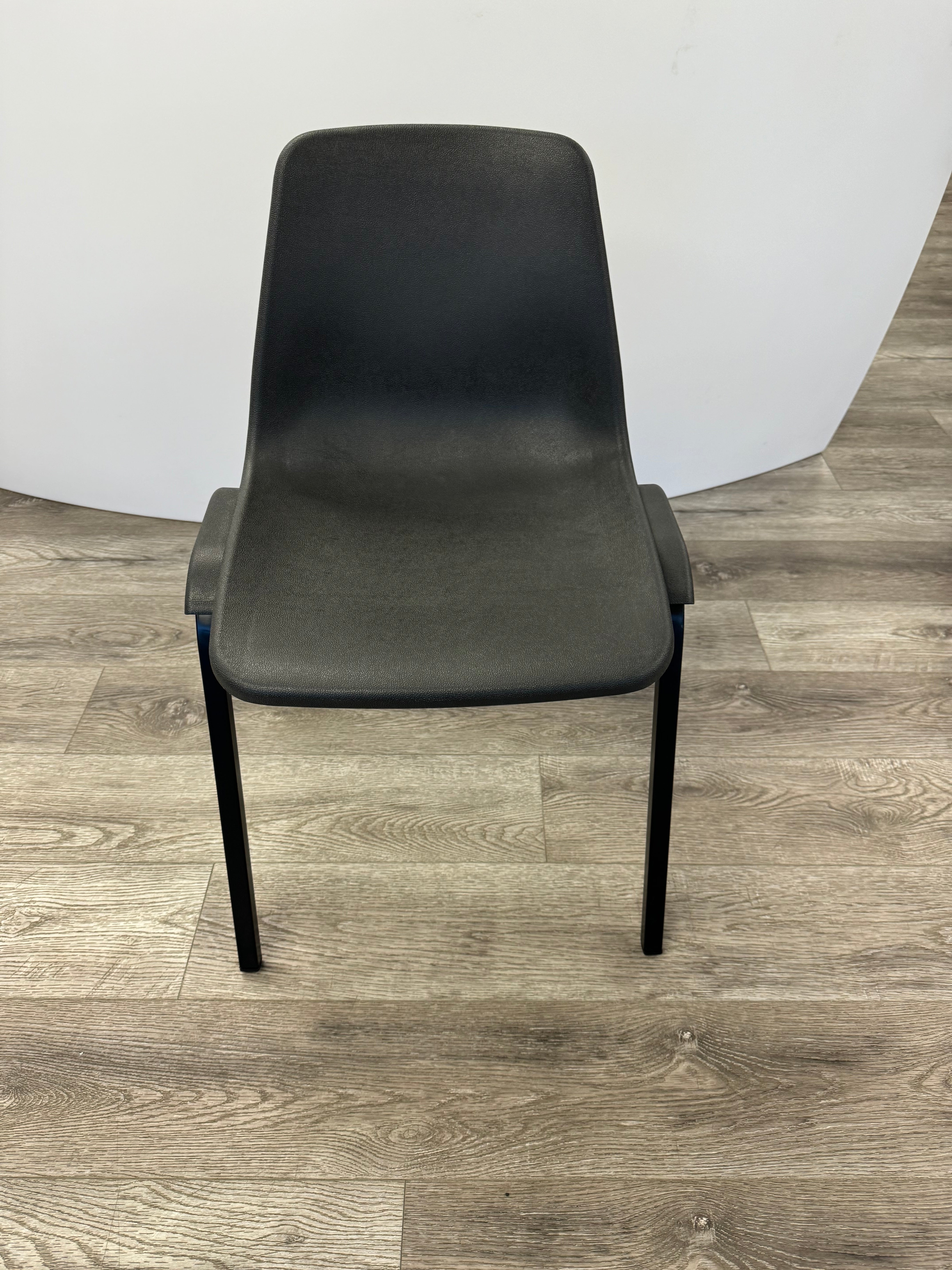 Chair, Stacking Black/Black Plastic