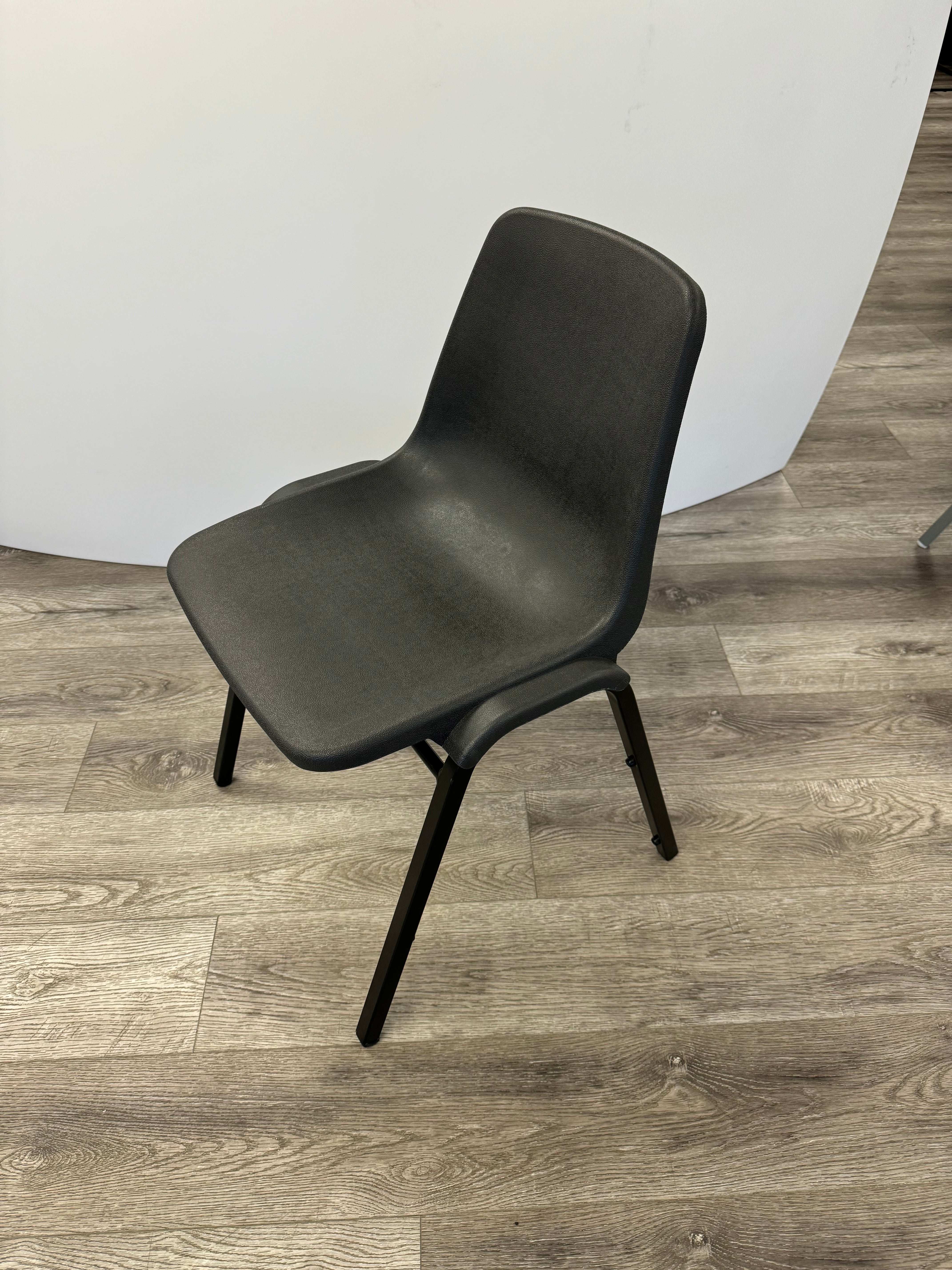 Chair, Stacking Black/Black Plastic