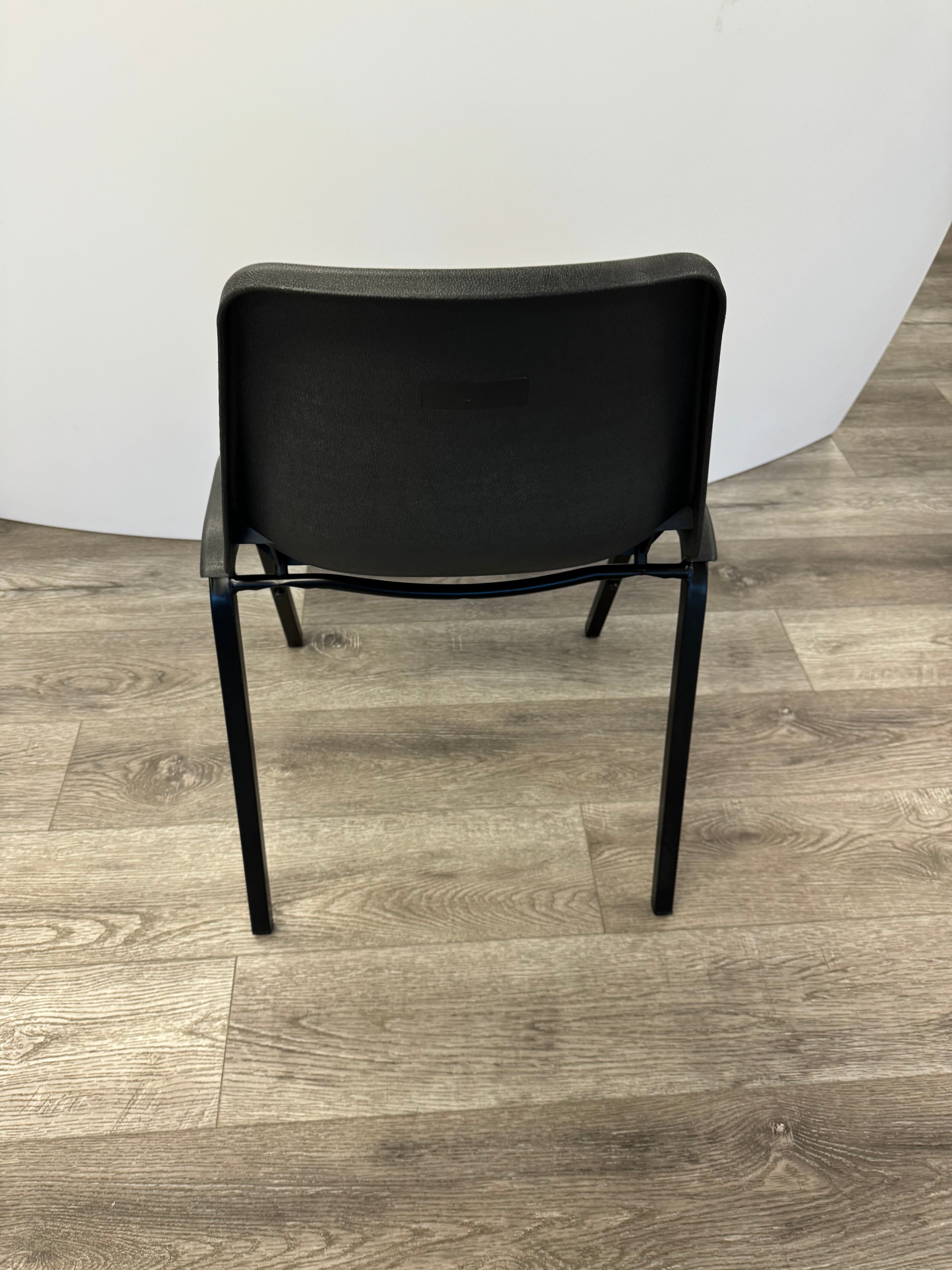 Chair, Stacking Black/Black Plastic