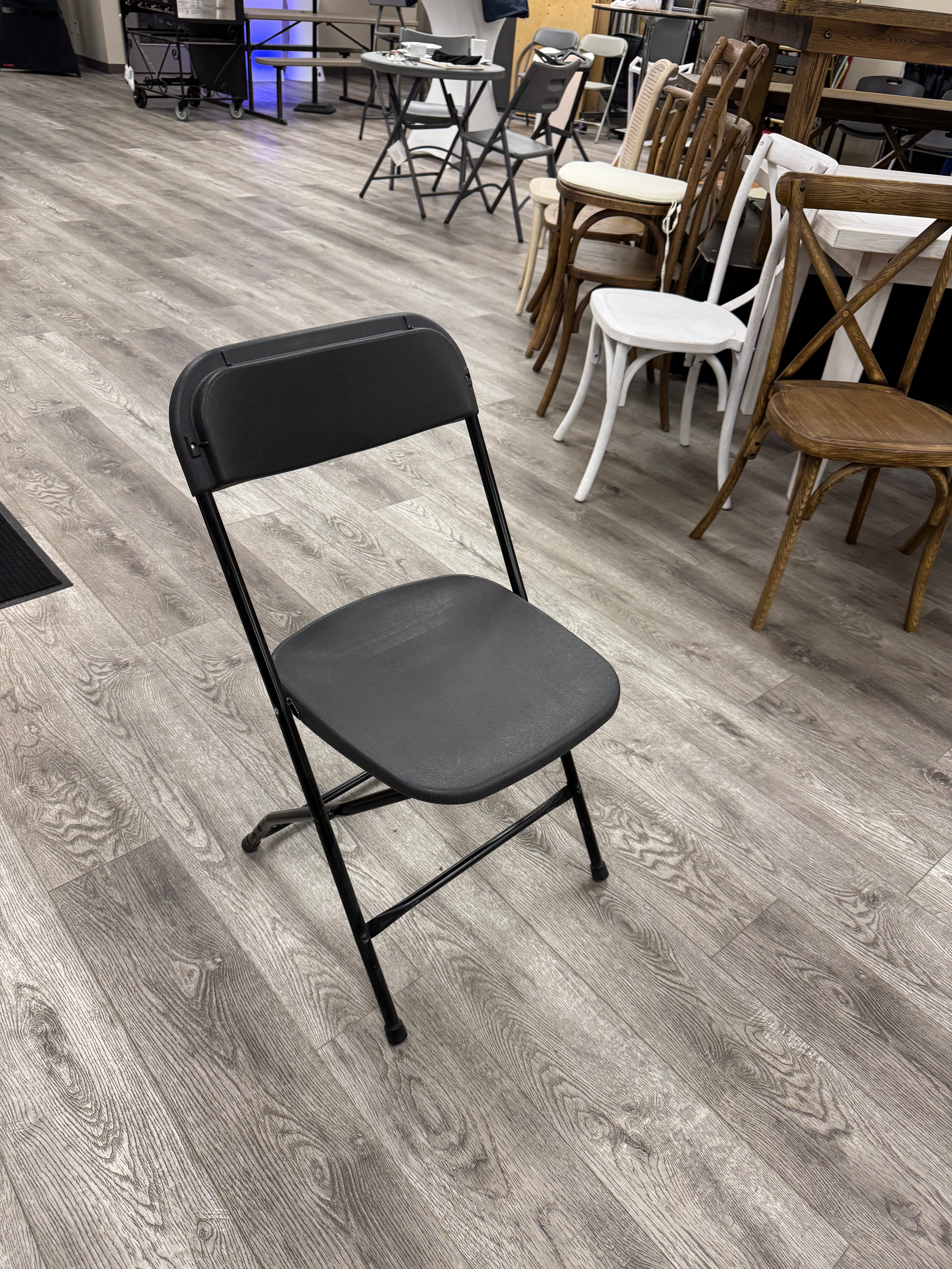 Chair, Folding Black Seat & Black Frame Pro Series