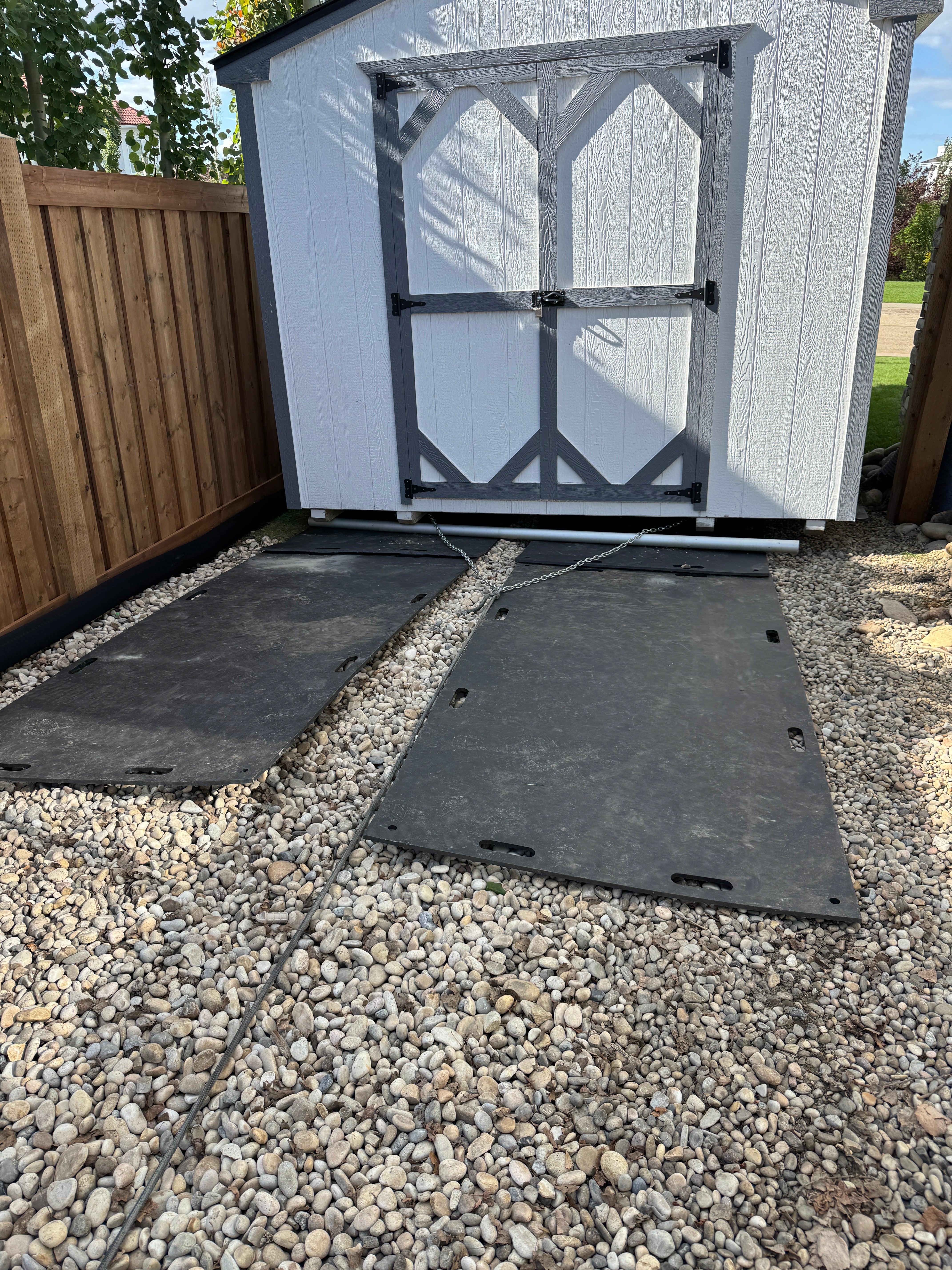 Ground Protection Mat, Black 4' X 8' Checkerplate