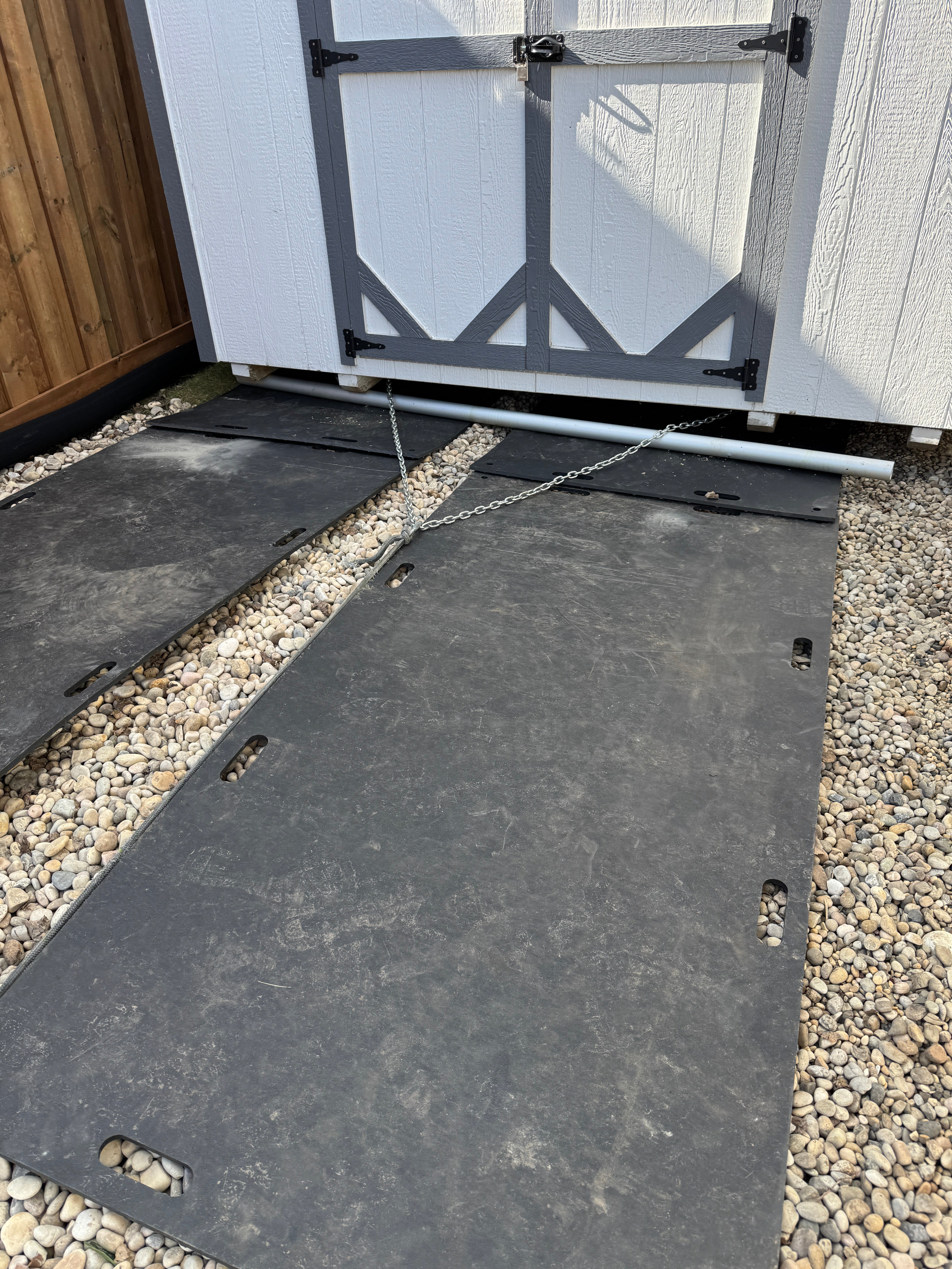 Ground Protection Mat, Black 4' X 8' Checkerplate