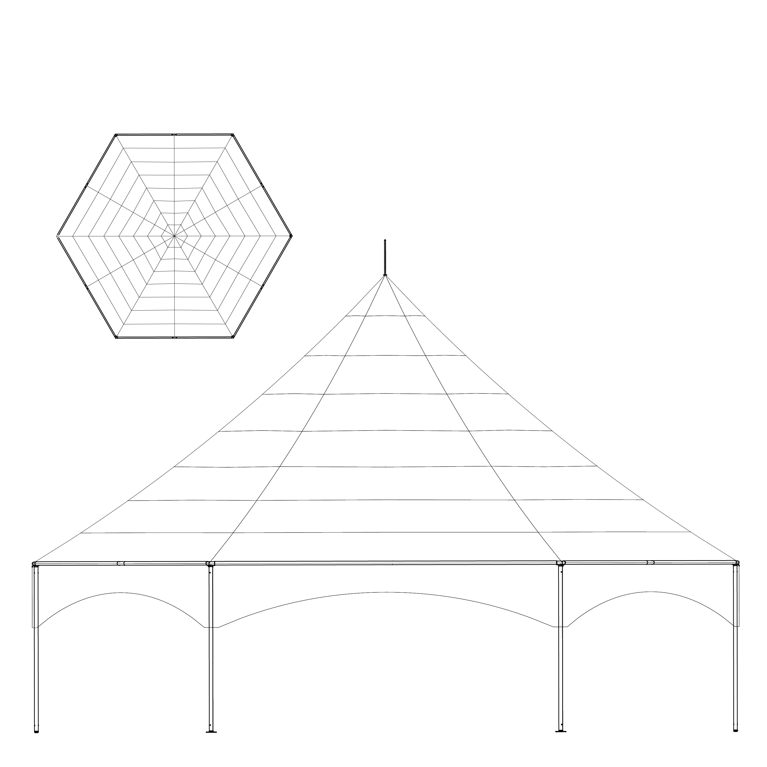 Marquee Tent, Hex 34' X 40' Value Series