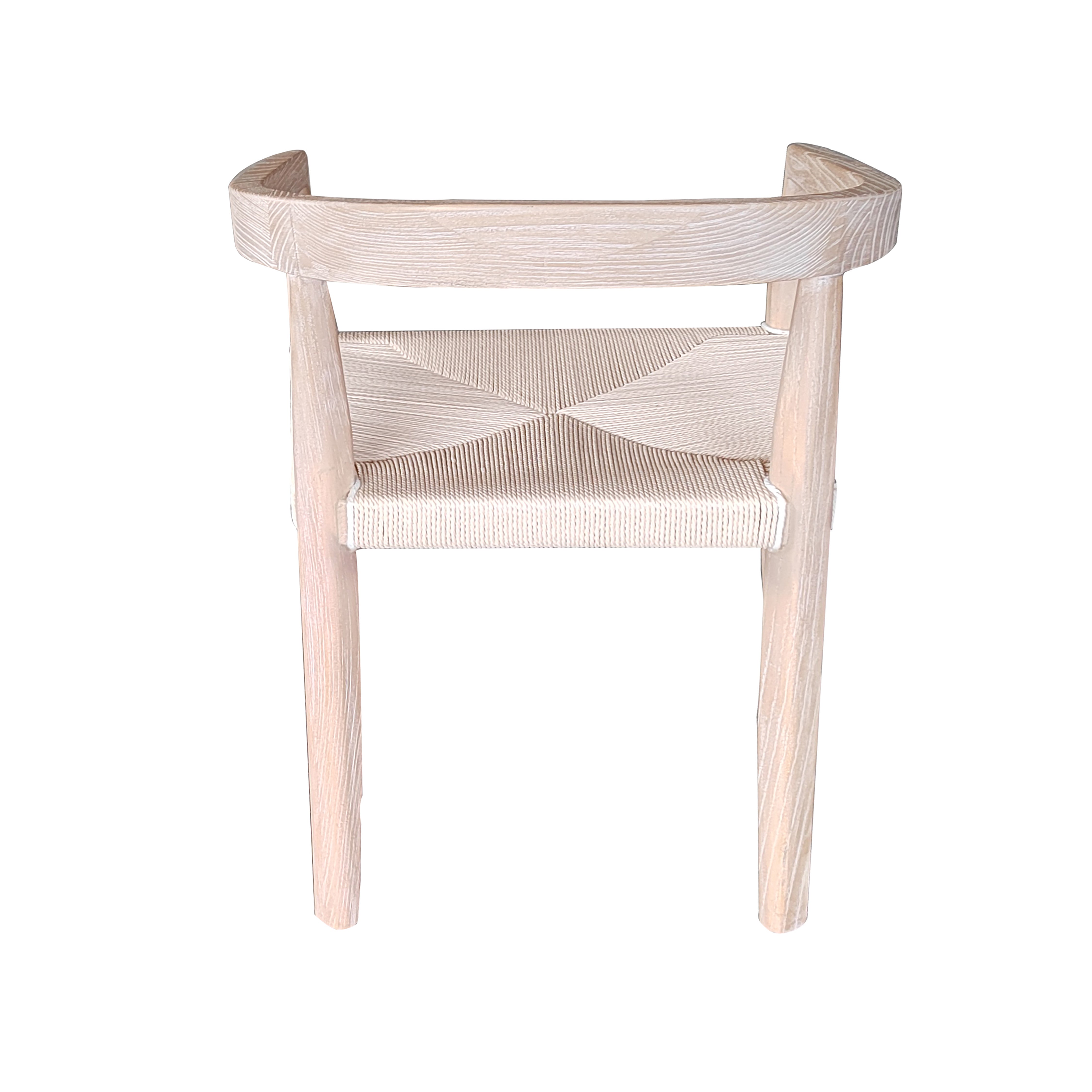 NATURAL WOOD RATTAN DINING CHAIR