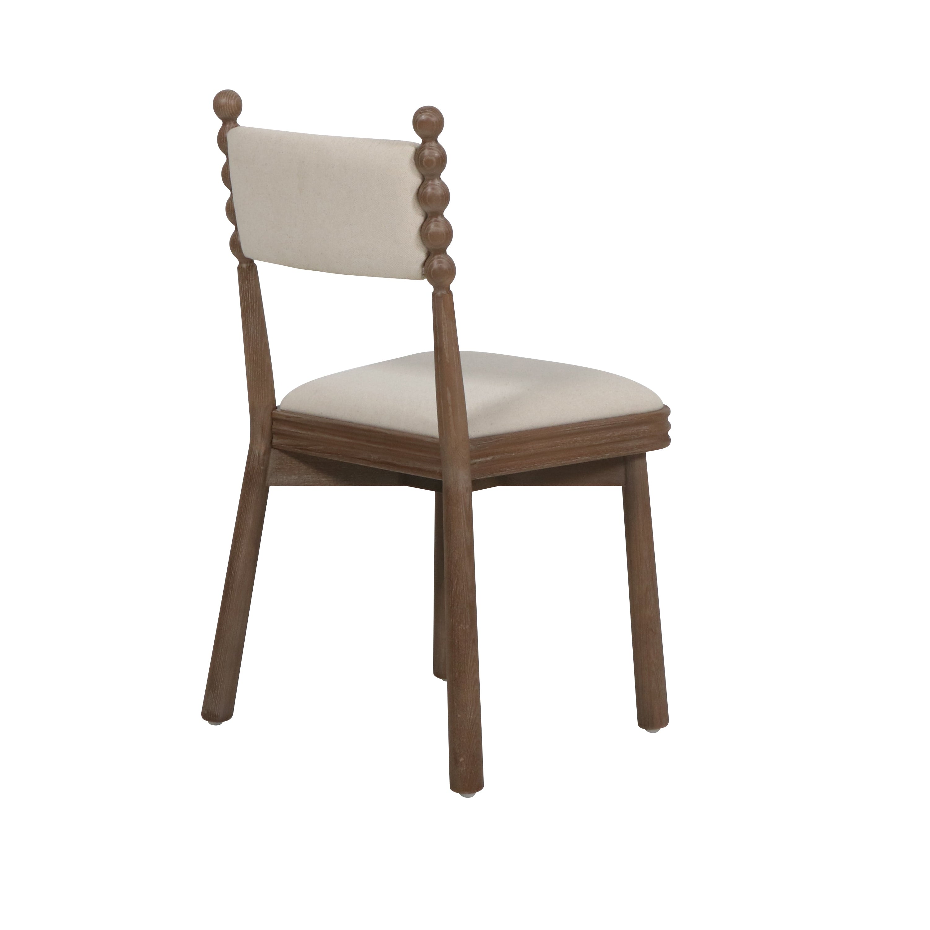 Bobbin Dining Chair With White Linen Seat