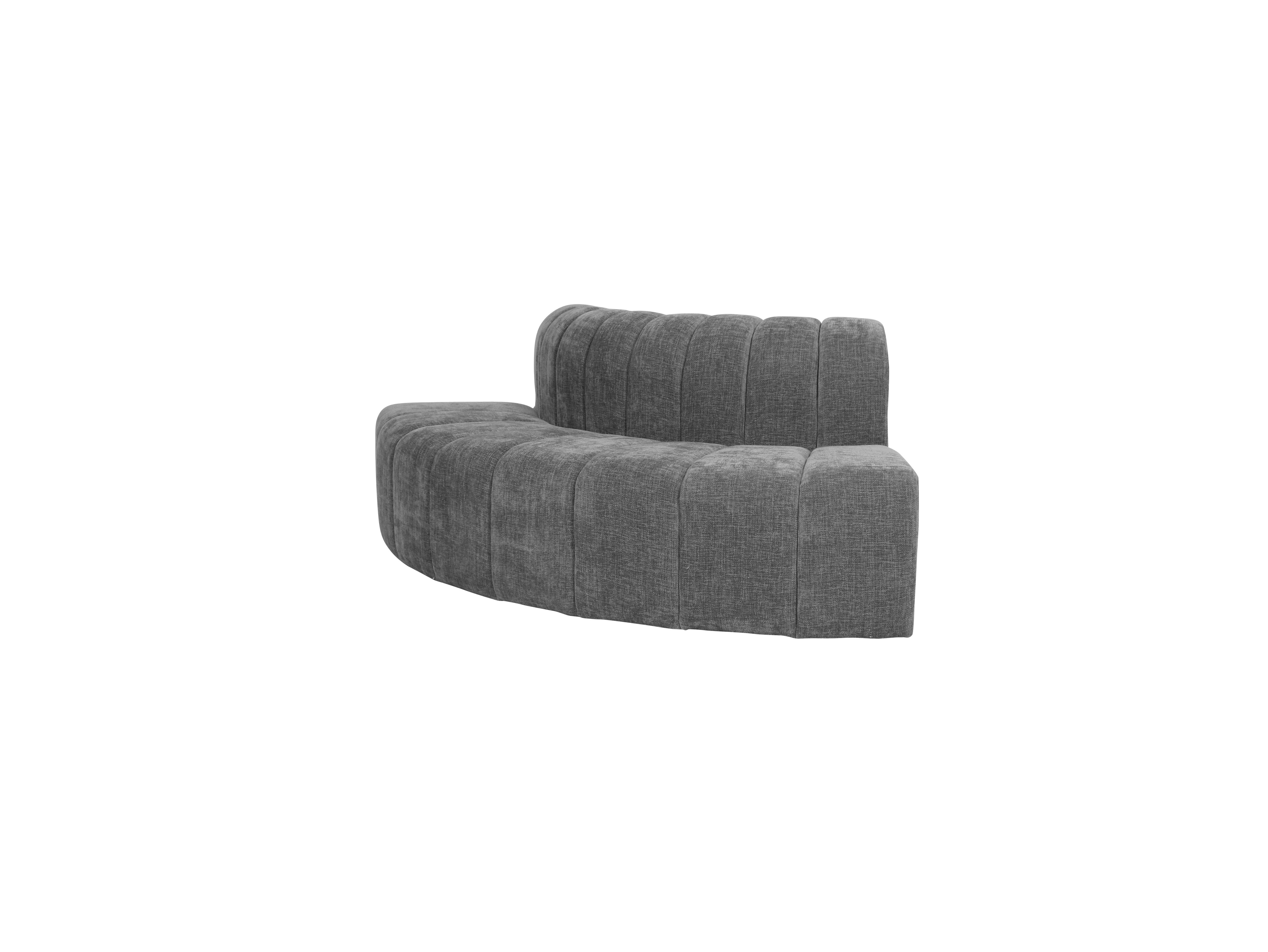 Zetel Outside Corner Sofa Grey Velvet