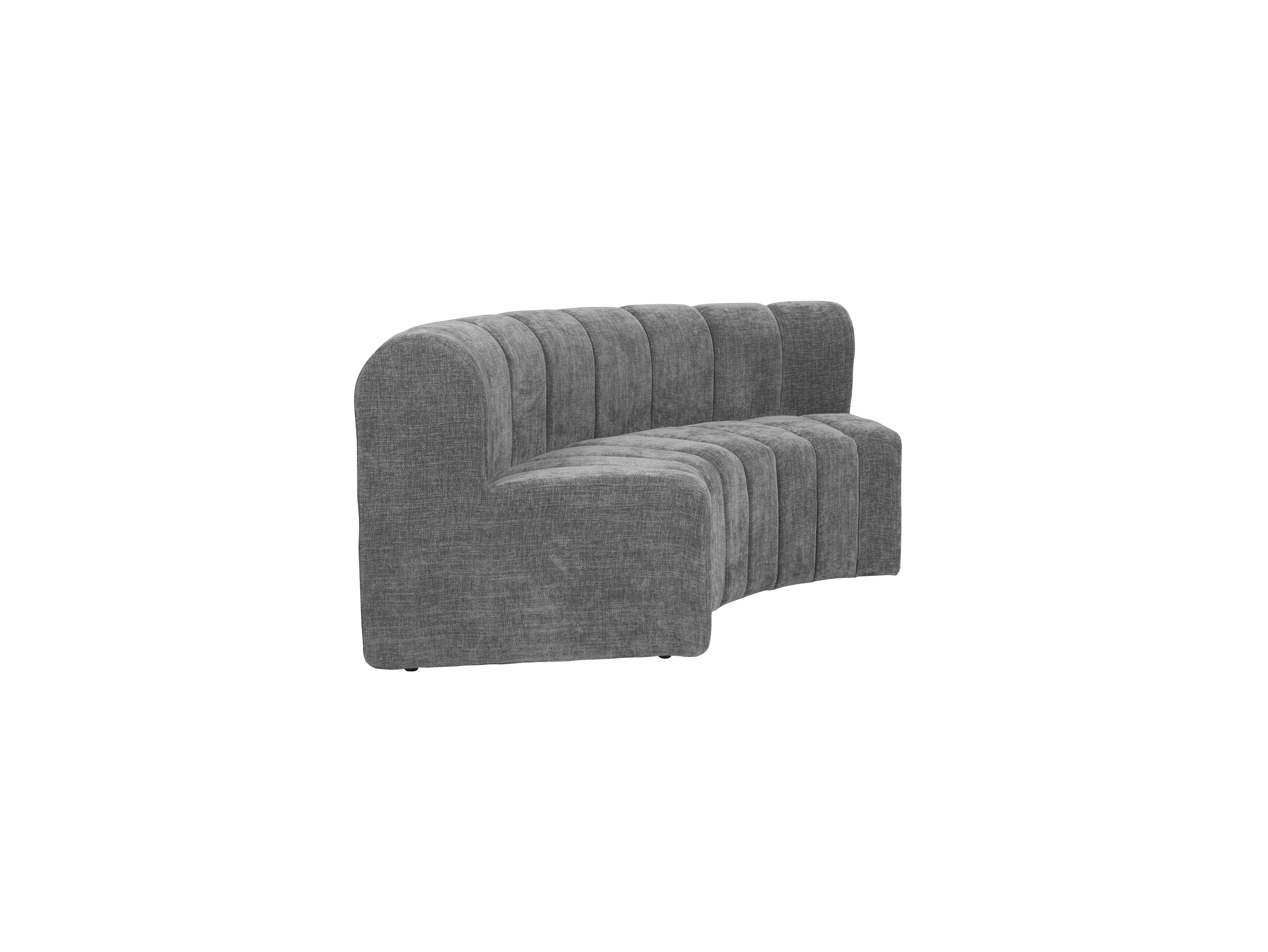 Zetel Inside Corner Sofa Grey Velvet