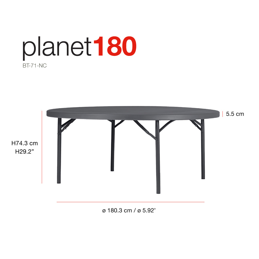 Zown Folding Table, Planet180 (71" Round) New Classic