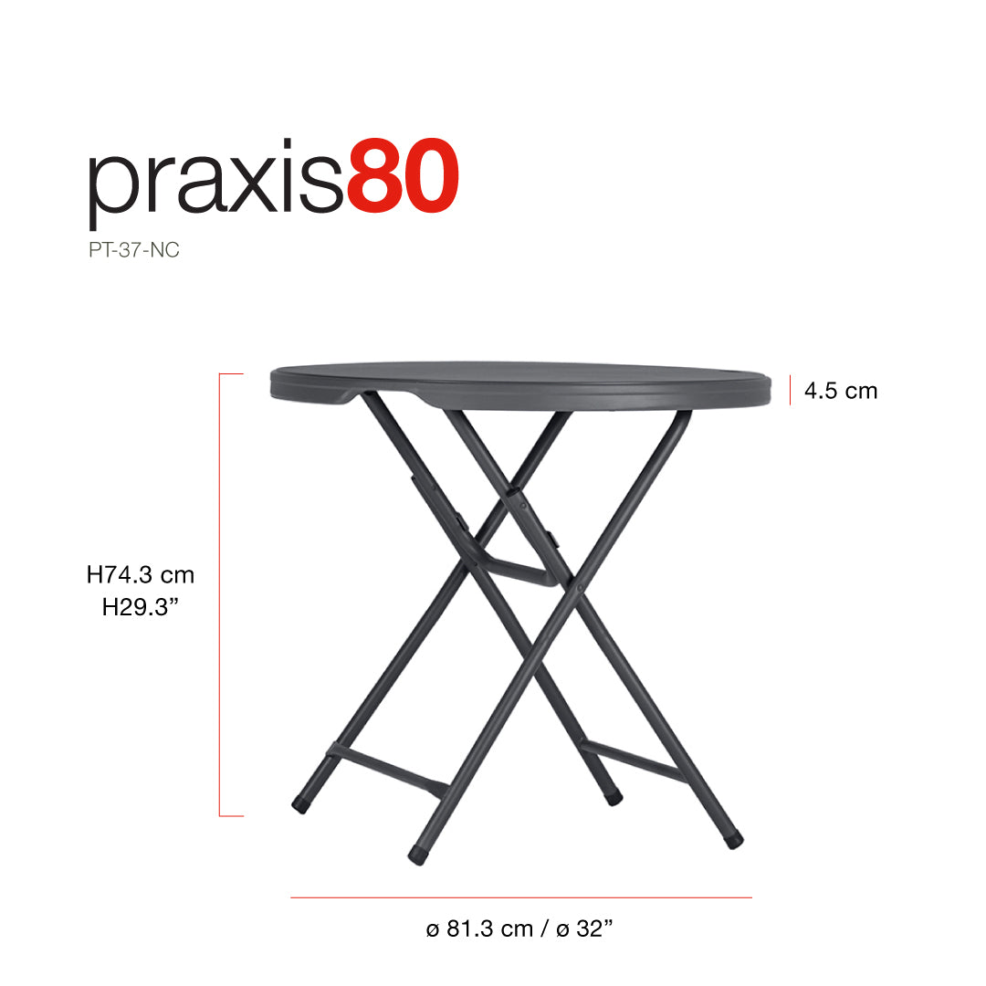 Zown Folding Table, Praxis80 (32"R x 29"H) New Classic