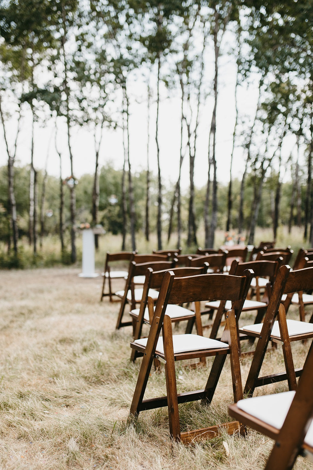 Chair, Walnut Wood Folding c/w White Pad