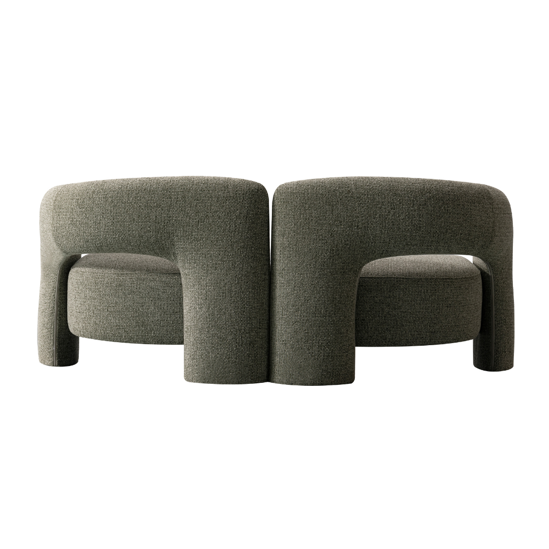 Elo, Double Gray Accent Sofa