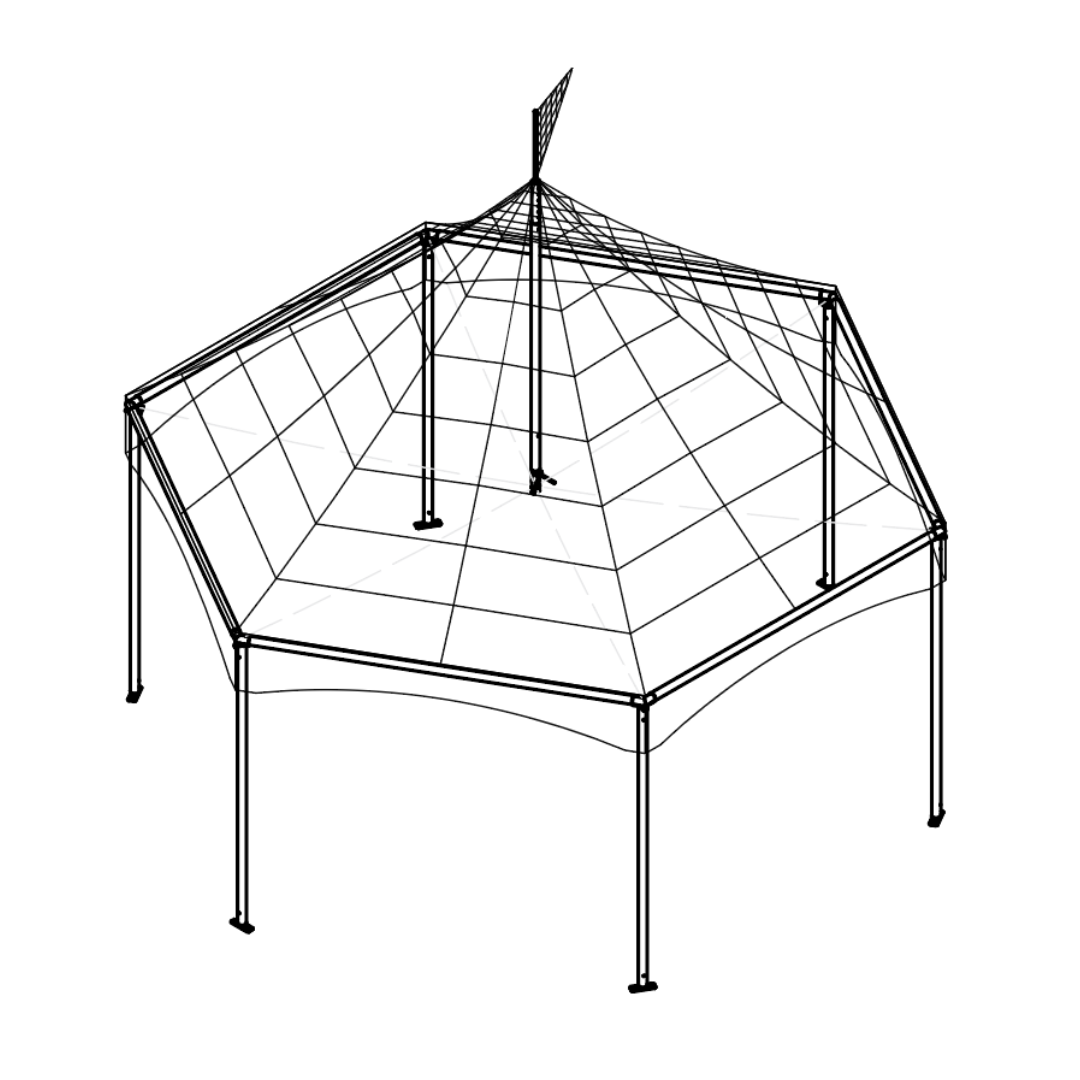 Marquee Tent, Hexagon 17' X 20'