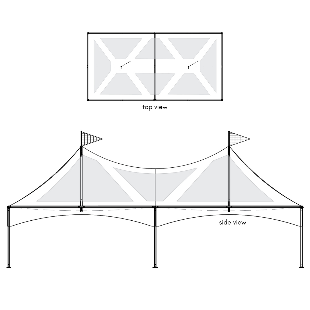 tent elevation Marquee Tent, 20' x 40' Clear Top