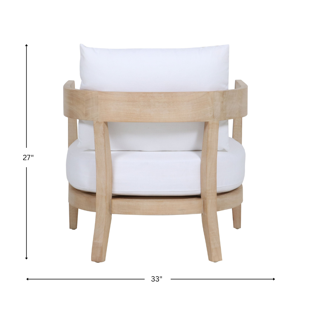 Balmain Lounge Armchair, White Linen