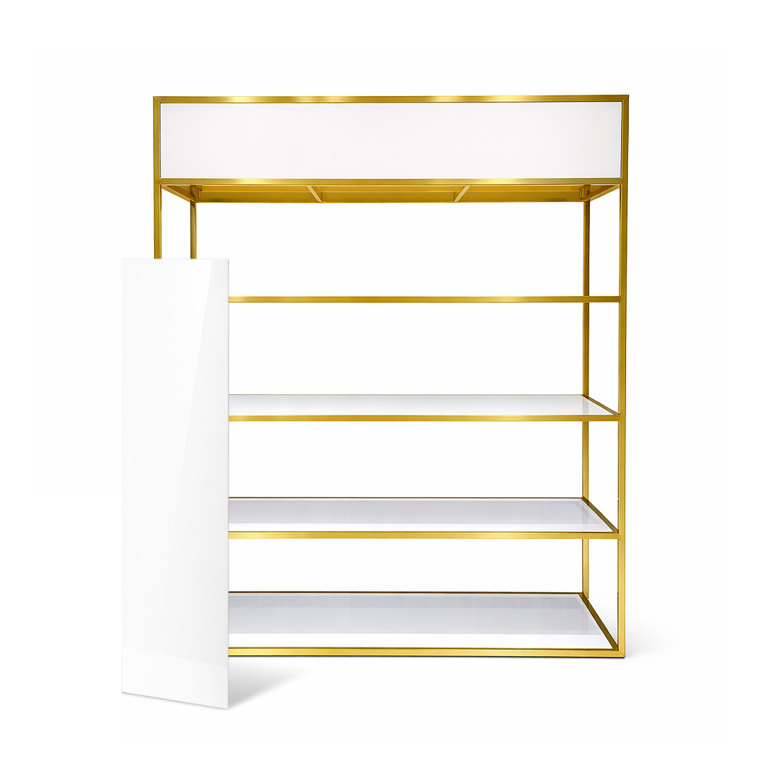 White Acrylic For Fenix Rectangle Shelf 84" H