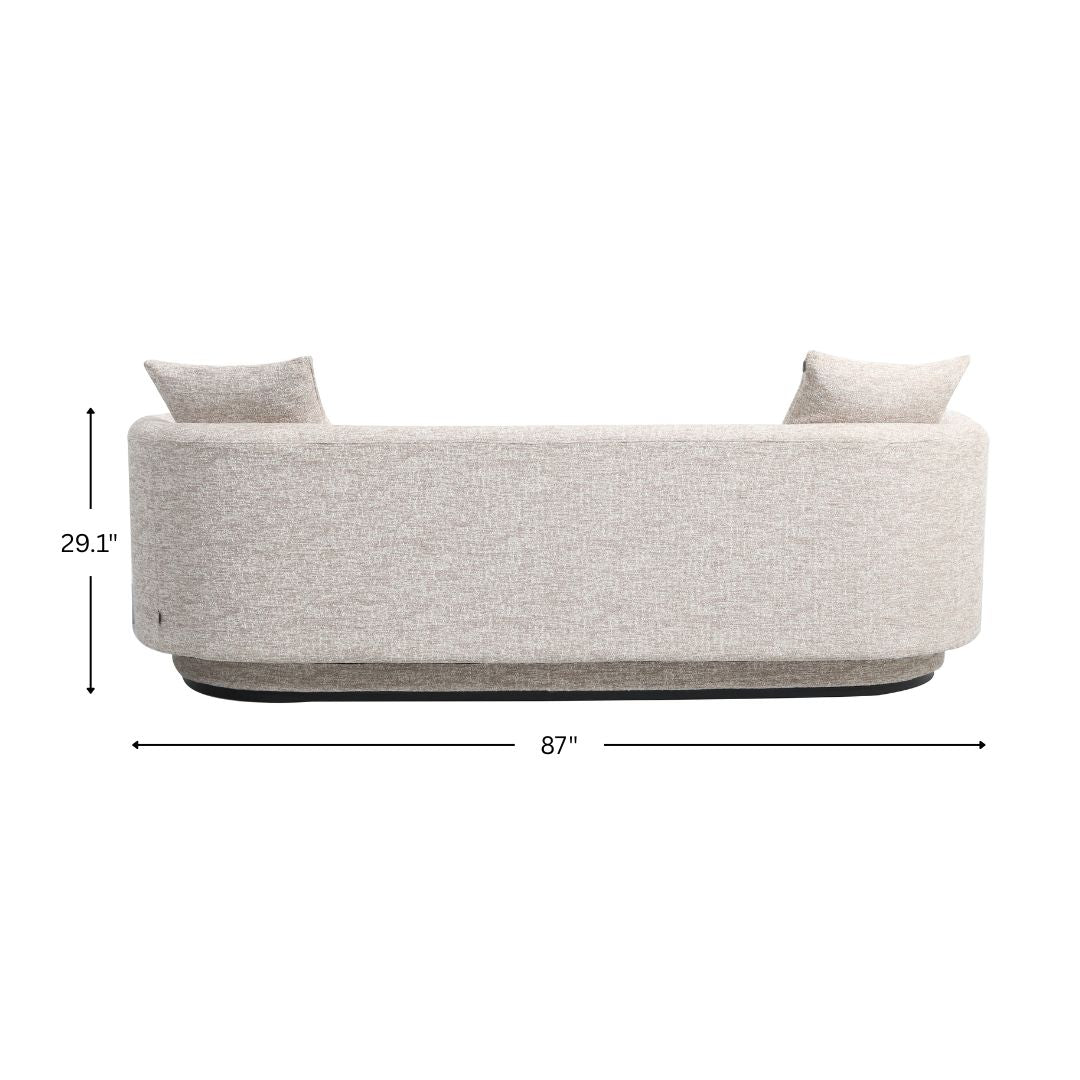 Xander Barrel Sofa, White Velvet