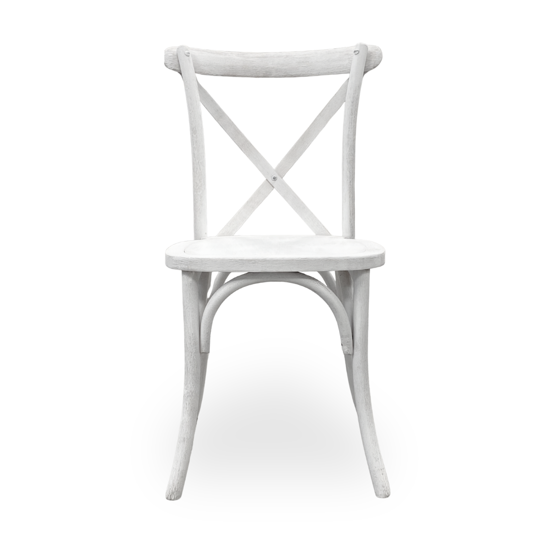 Chair, Crossback Limewash Wood Assembled