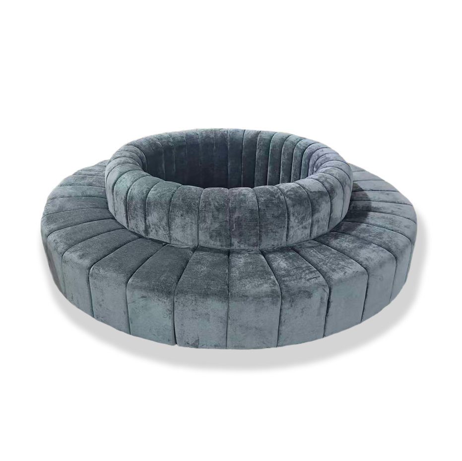 Zetel Outside Corner Sofa Grey Velvet
